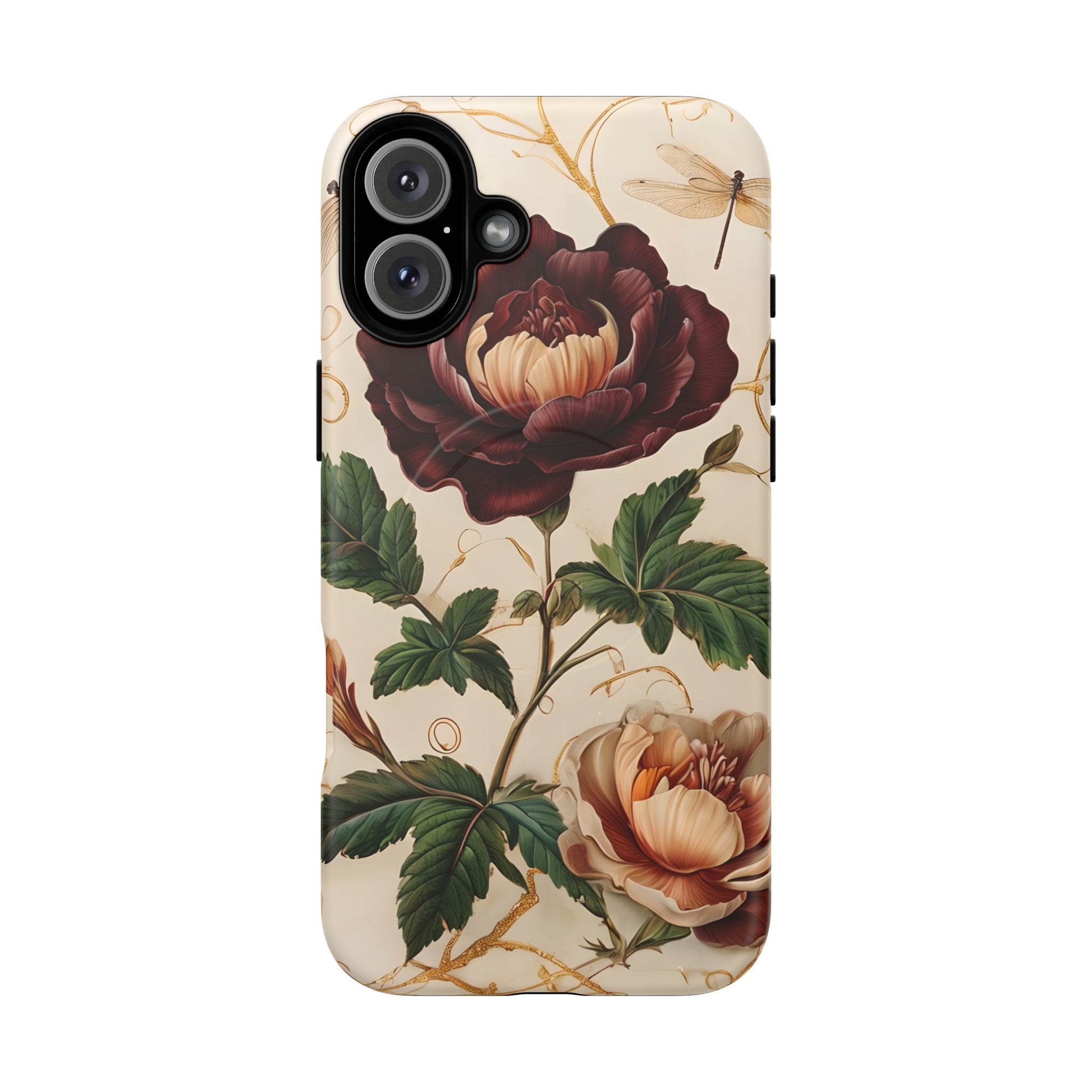 Vintage Burgundy Rose - Elegant Floral iPhone 16 Plus Phone Case - Classic Painterly Rose Design
