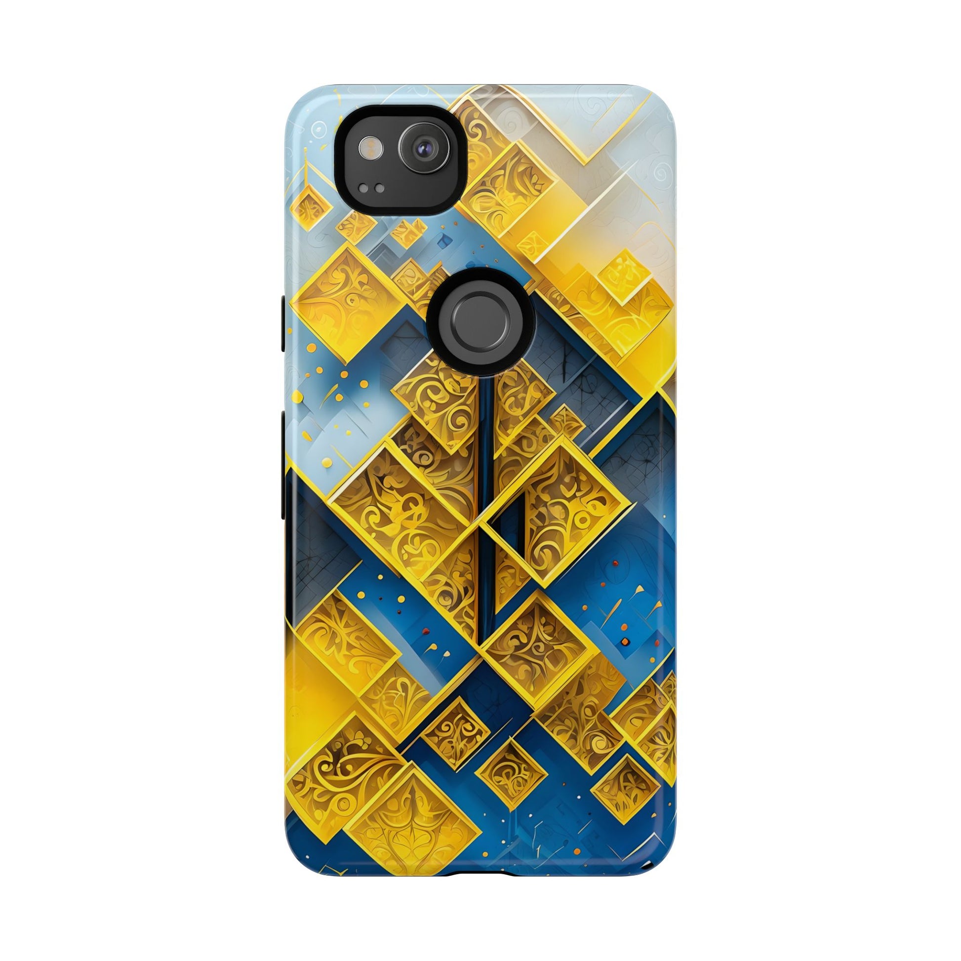 Golden Ascent Luxe Geometric Google Pixel 2 Tough Case - Elegant Abstract Gold Design