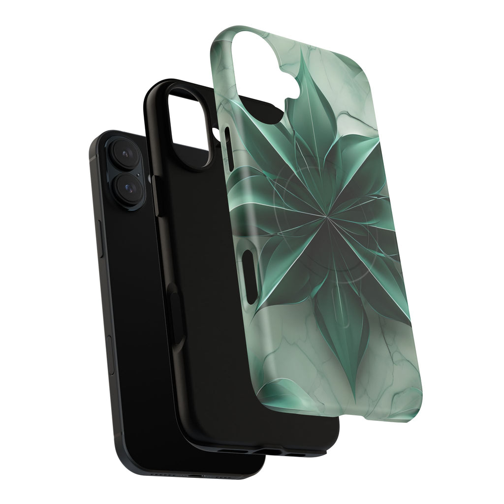 Emerald Bloom - iPhone 16 Plus MagSafe Phone Case - Rich Emerald Modern Design