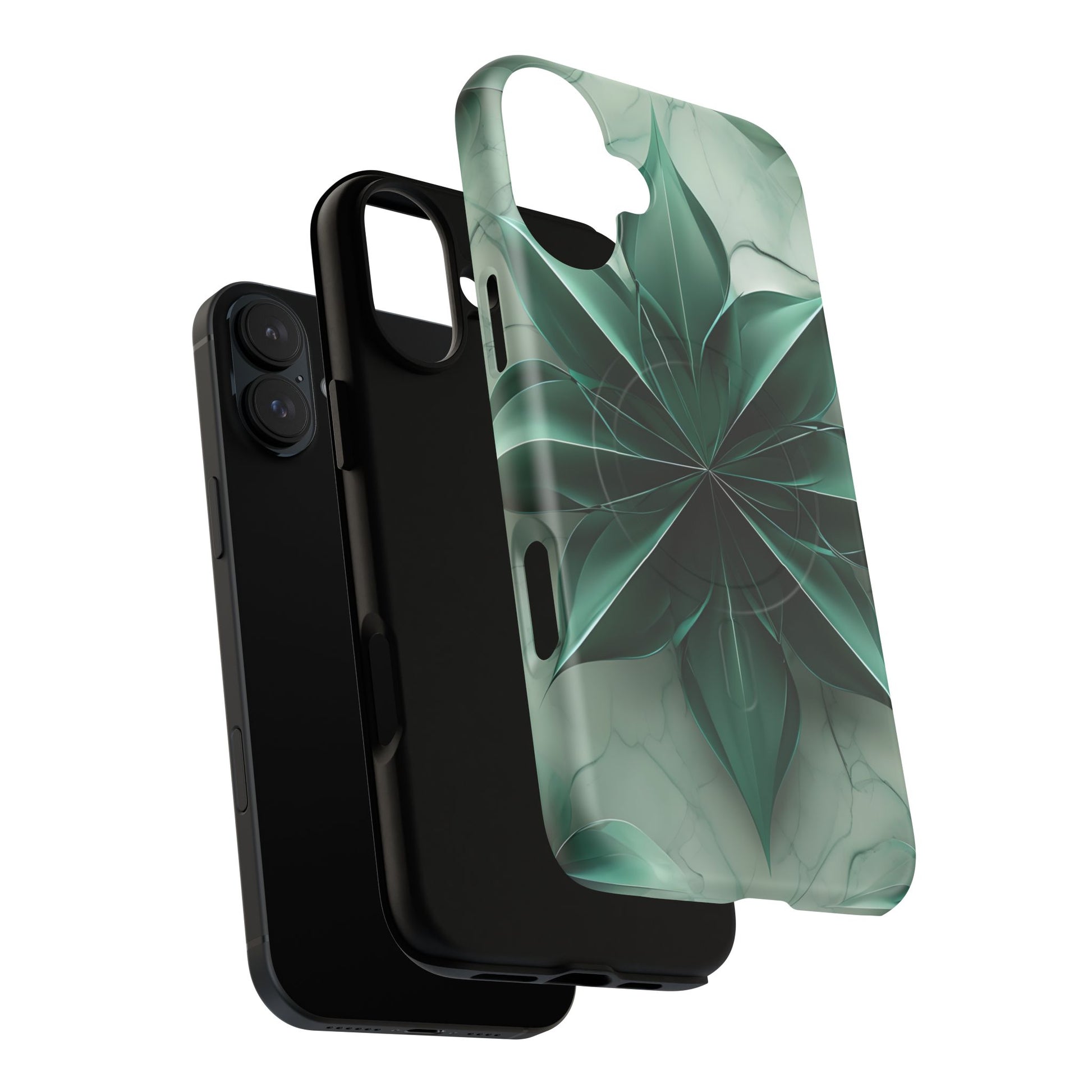 Emerald Bloom - iPhone 16 Plus MagSafe Phone Case - Rich Emerald Modern Design