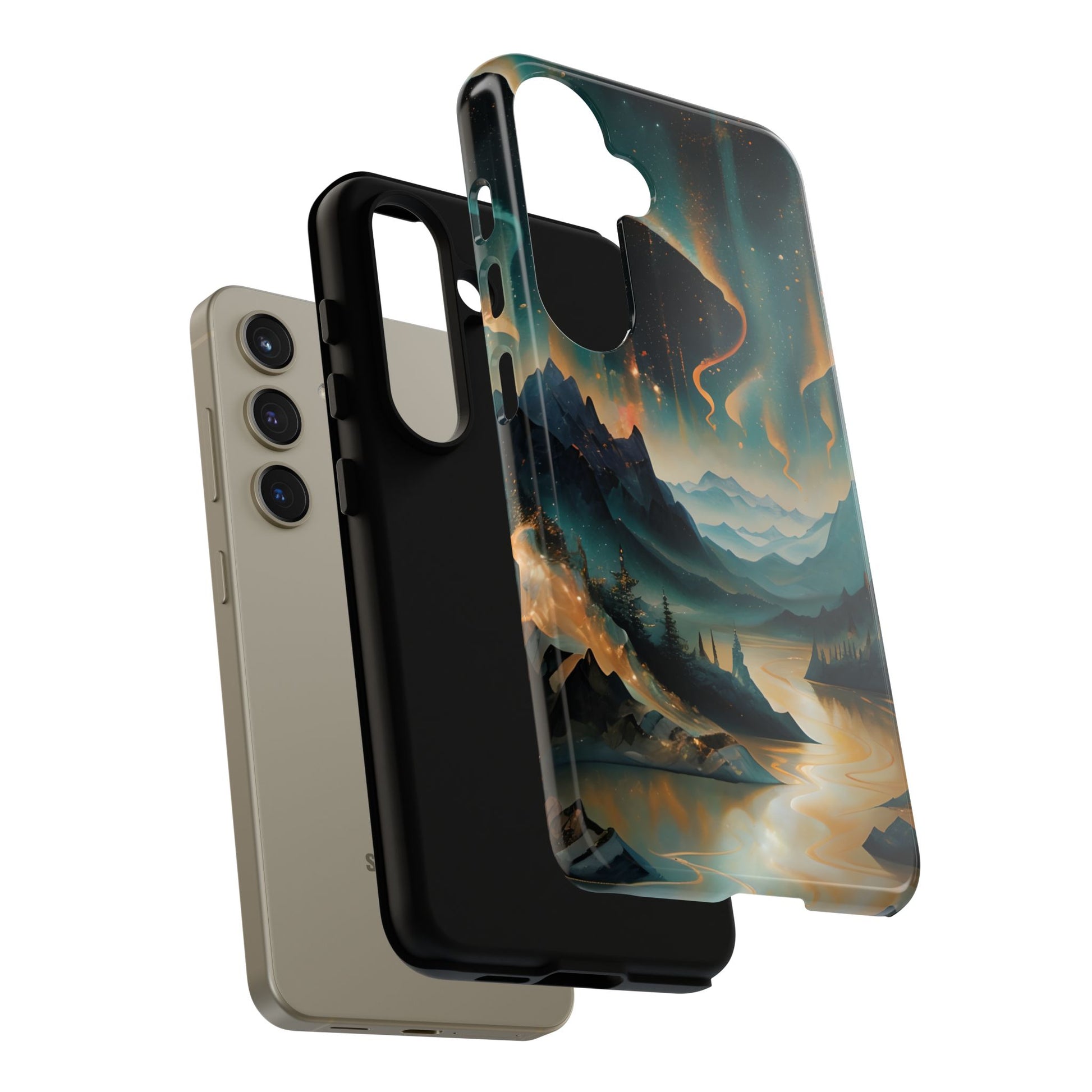 Aurora Dreamscape Samsung Galaxy S24 Tough Case - Artistic Northern Lights Cover - Premium Abstract Design