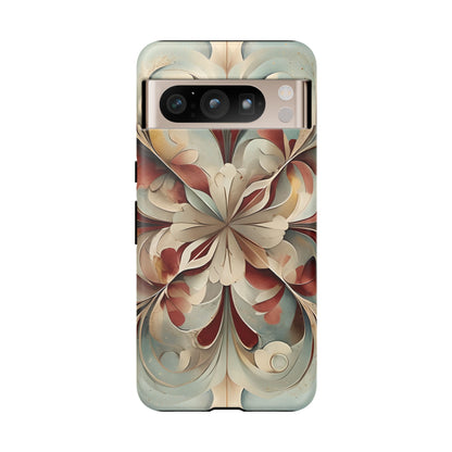 Vintage Baroque Blossom - Ornate Floral Art Google Pixel Tough Phone Case - Elegant Baroque-Inspired Design