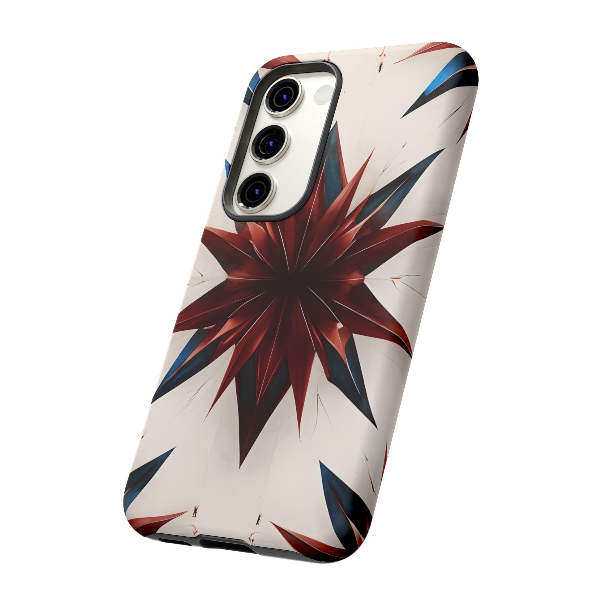 Garnet Starburst - Kaleidoscope Collection Gemstone Floral - Samsung Galaxy S23 Tough Phone Case - Floral Burst Design