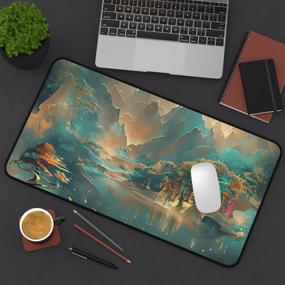 Misty Horizon Desk Mat - Premium Office Desk Pad, 3 Sizes Available, Artistic Workspace Protection
