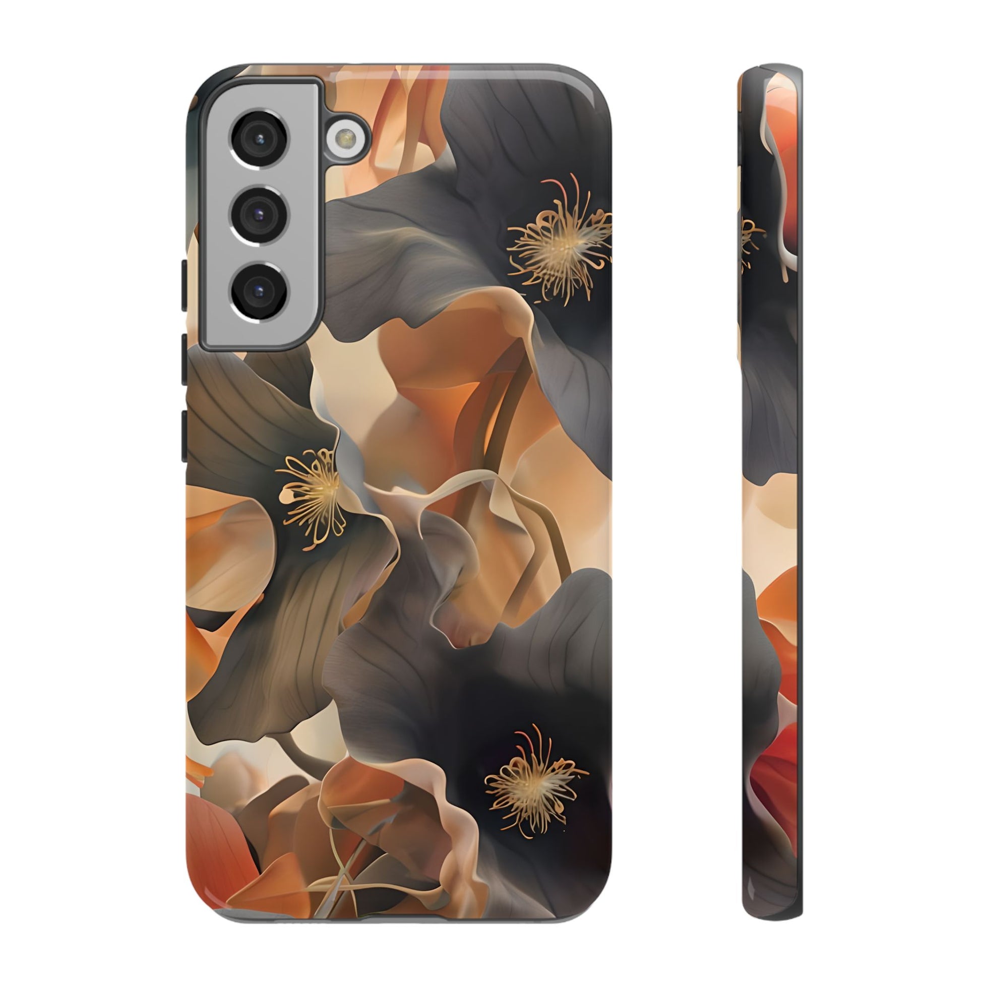 Autumn Ember - Moody Floral Art Samsung Galaxy S22 Plus Tough Phone Case - Warm Earthy Botanical Design