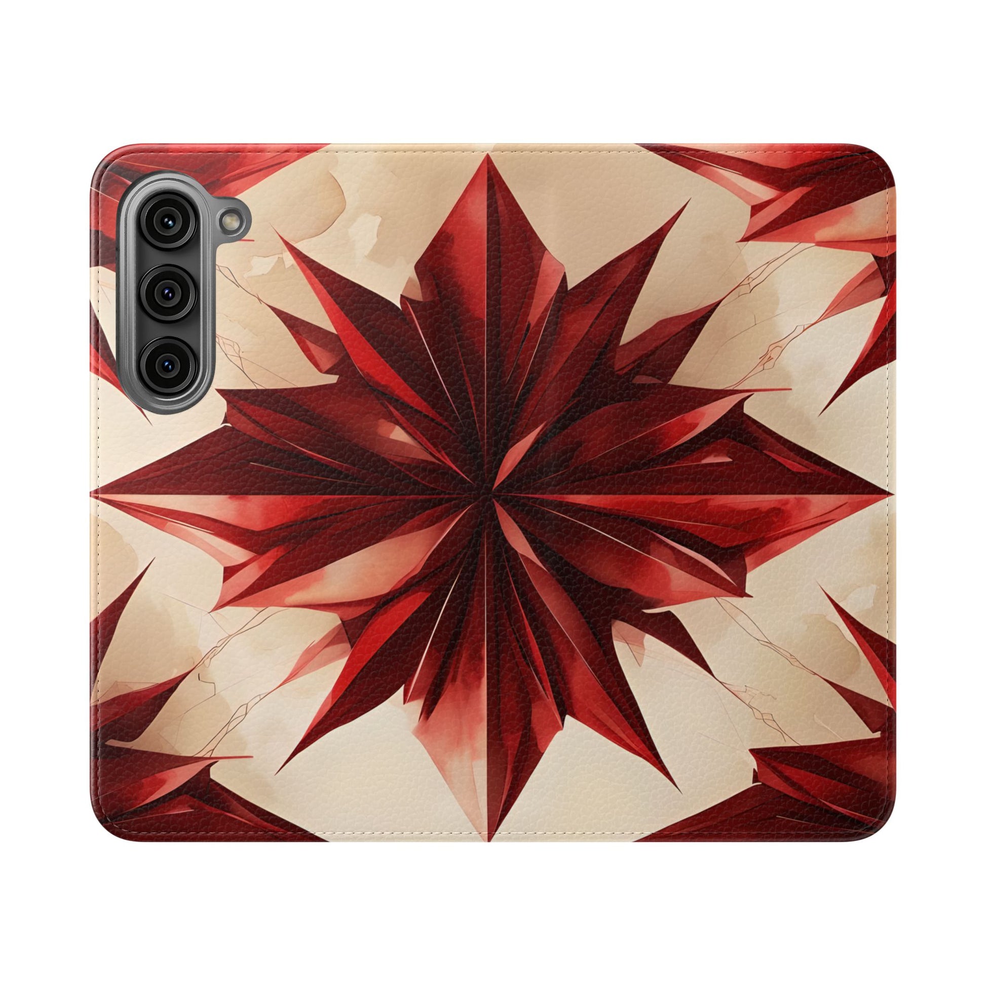 Ruby Compass Samsung Galaxy S23 Wallet Case - Bold Geometric Flip Cover with Card Slots