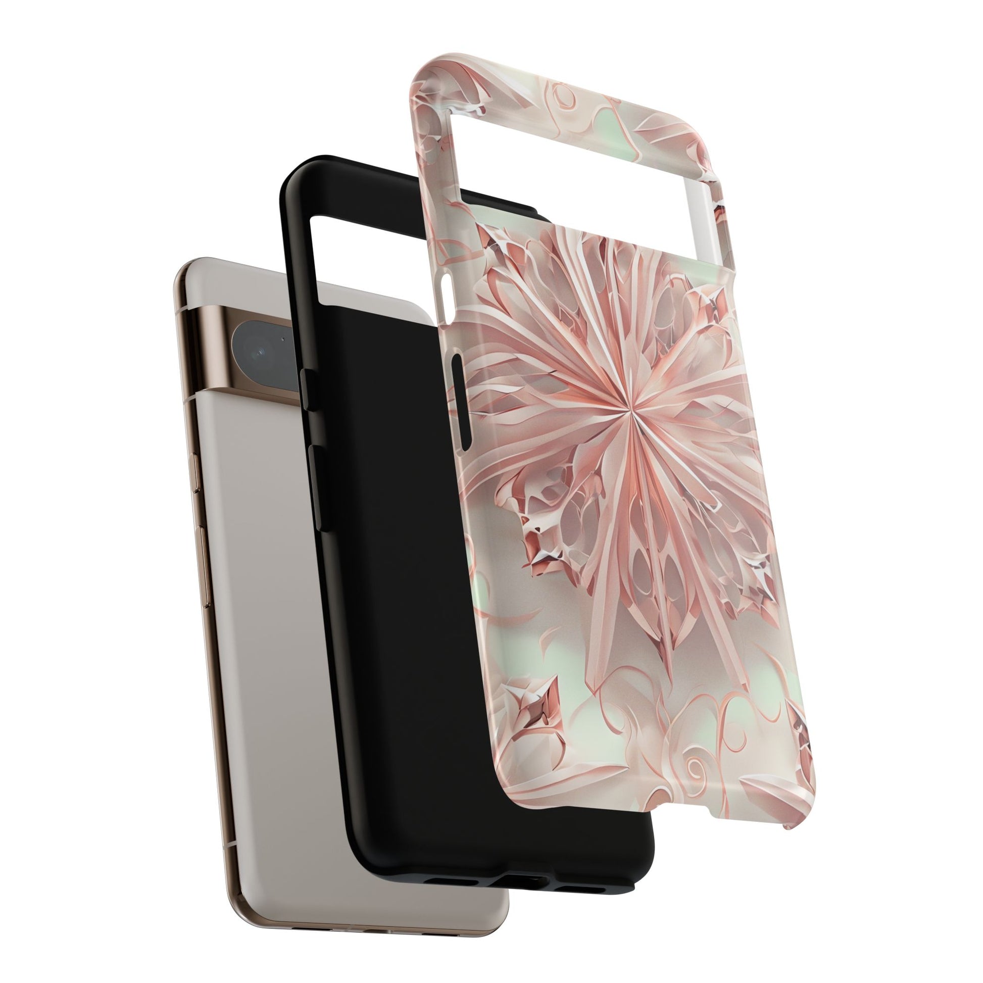 Blush Frost from our Kaleidoscope Collection - Google Pixel 8 Pro tough case - Soft Pink Geometric Floral Design