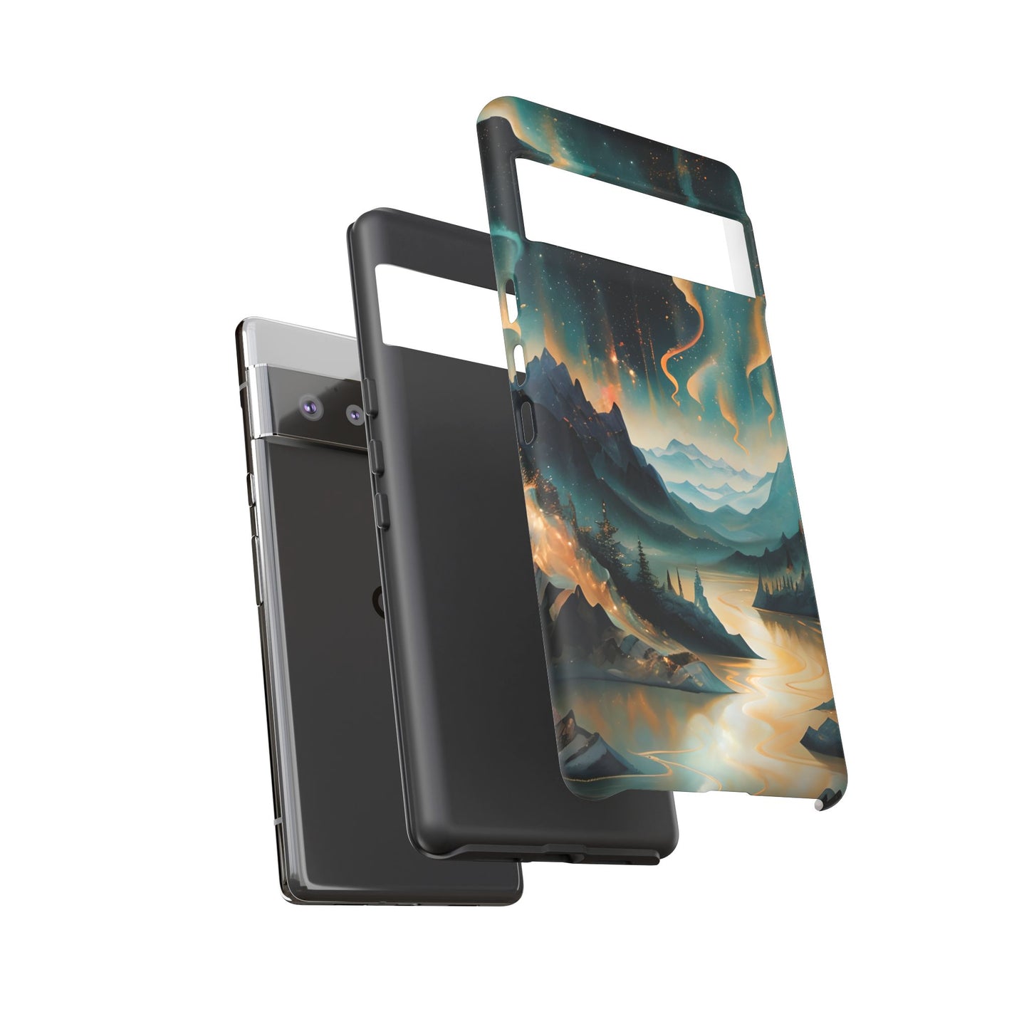 Aurora Dreamscape Tough Case for Google Pixel - Northern Lights Artistic Shockproof Cover, Elegant Protective Phone Case