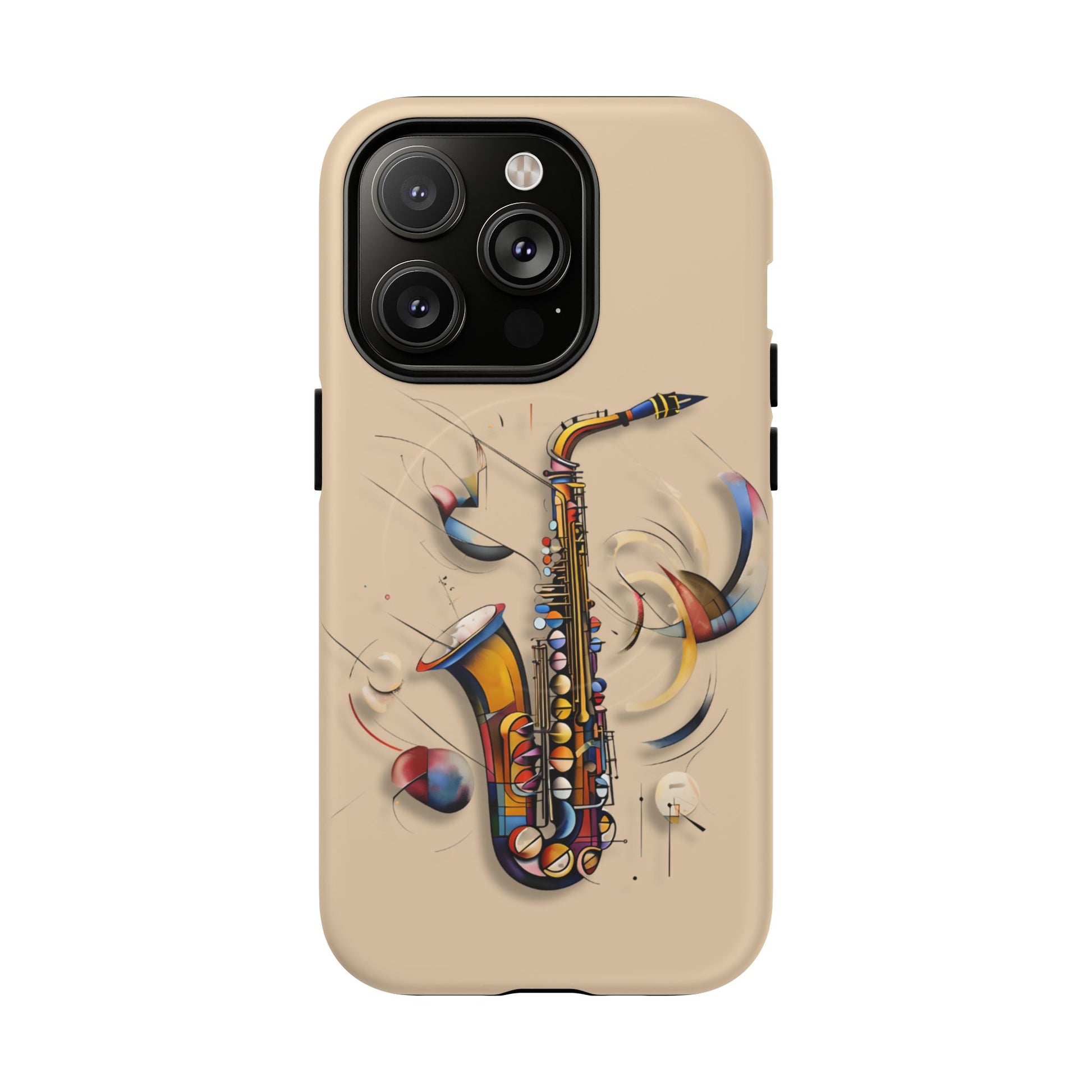 Brass Rhapsody Artistic Saxophone Music iPhone 14 Pro MagSafe Case