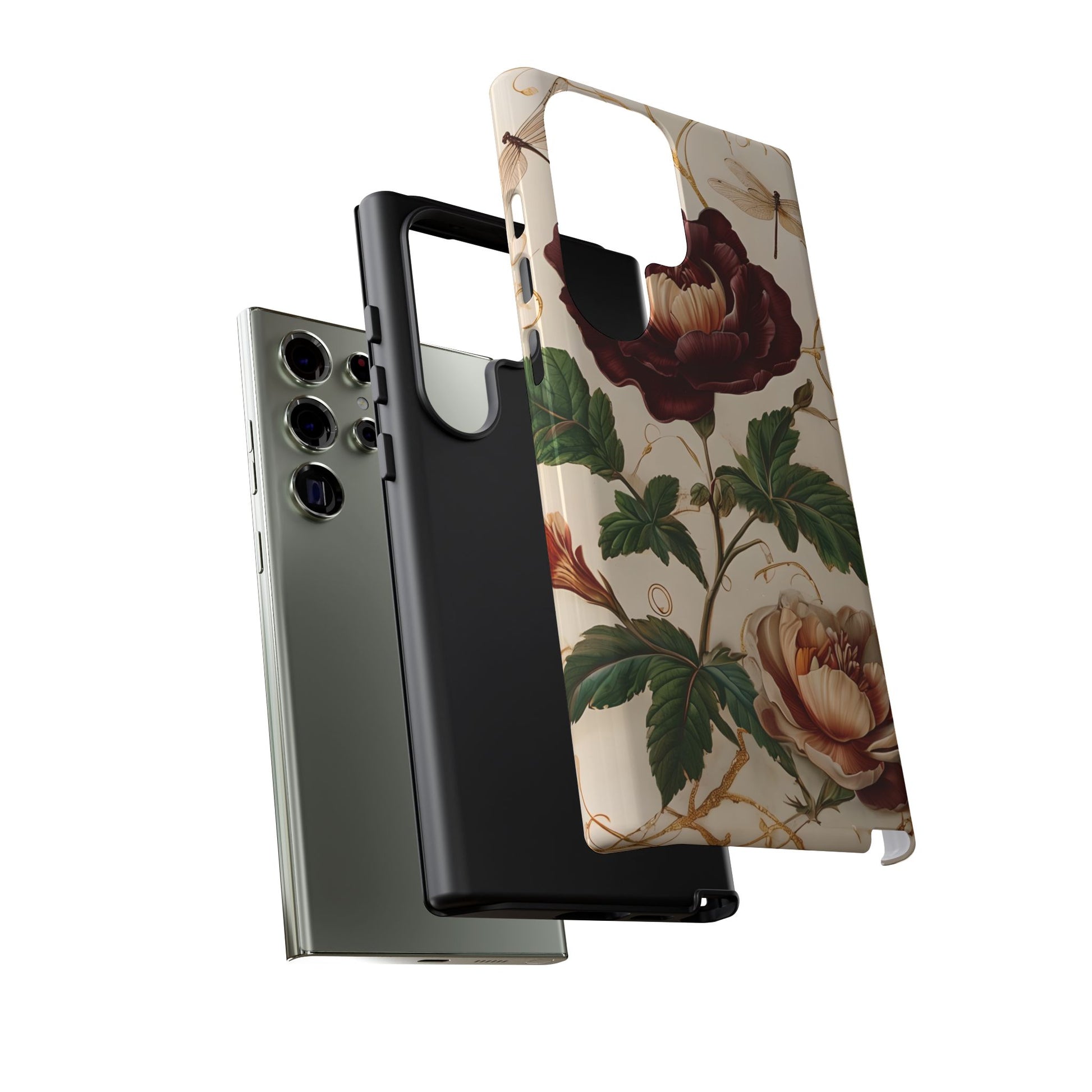 Vintage Burgundy Rose - Elegant Floral Samsung Galaxy S23 Ultra Phone Case - Classic Painterly Rose Design