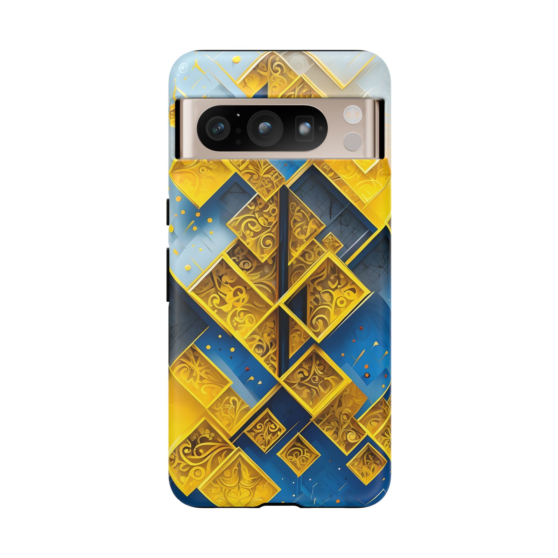 Golden Ascent Luxe Geometric Google Pixel 8 Pro Tough Case - Elegant Abstract Gold Design