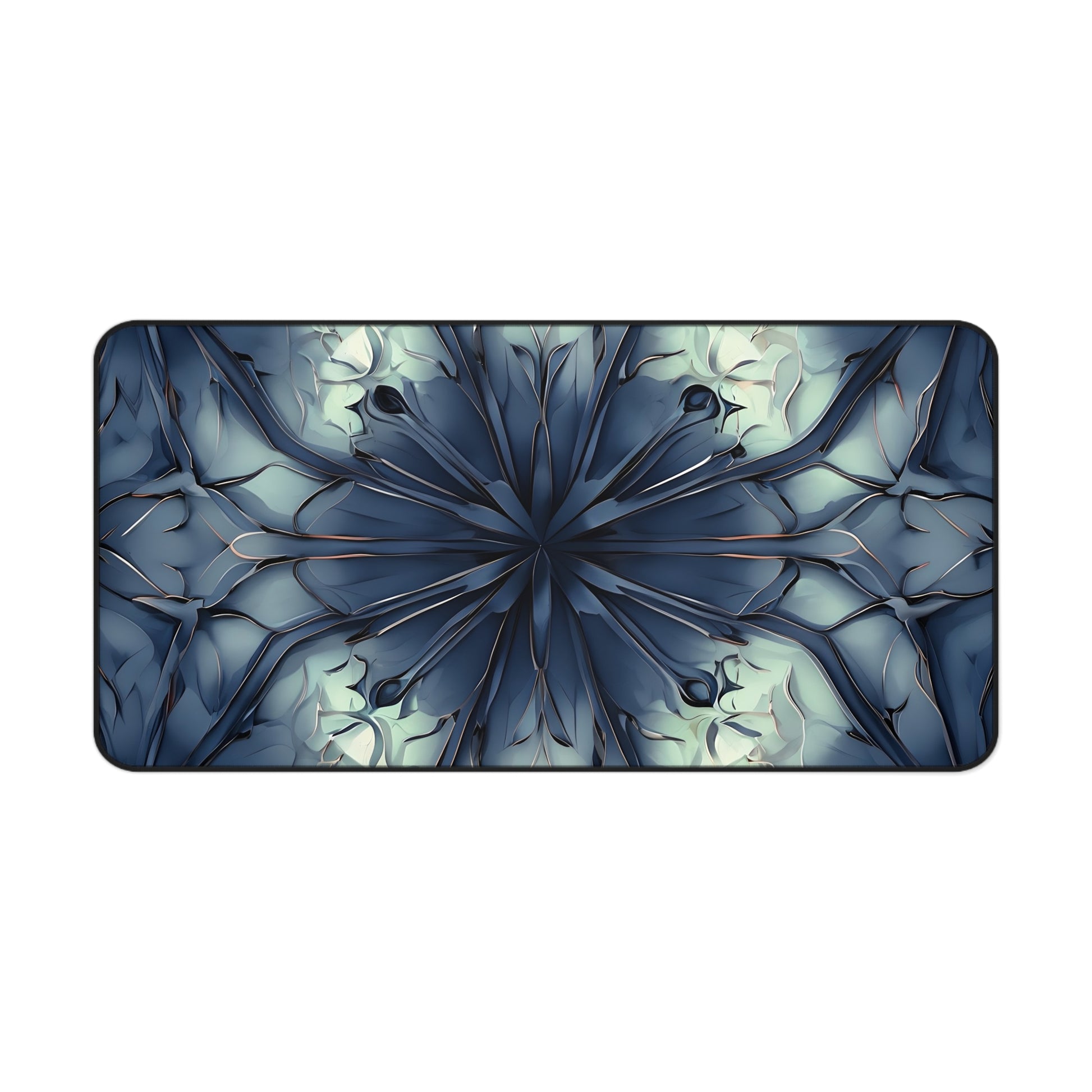 Indigo Mosaic Desk Mat - Premium Office Desk Pad, 3 Sizes Available, Artistic Workspace Protection