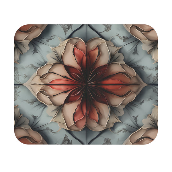 Ember Bloom Mouse Pad - Abstract Symmetrical 9x8 