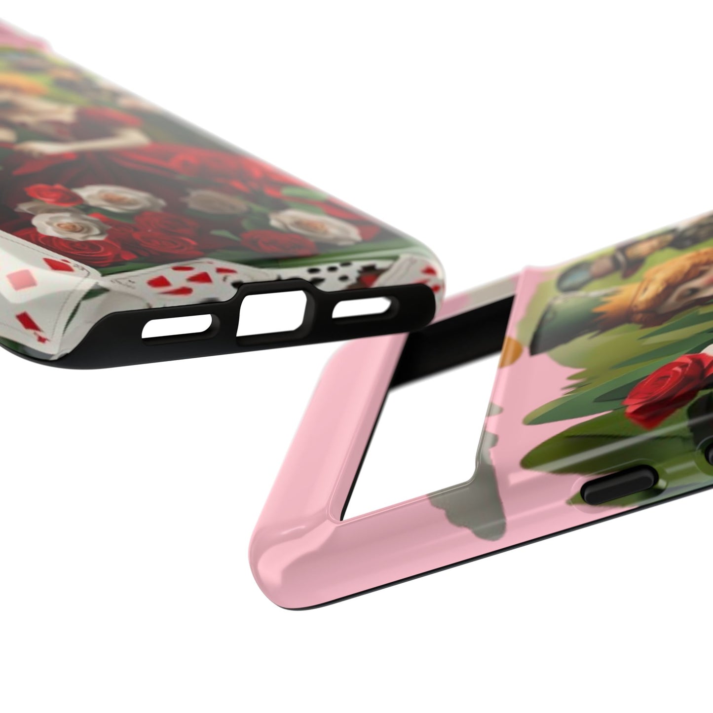 Regal Rose Court vintage woman and red rose floral design Google Pixel case camera bar detail