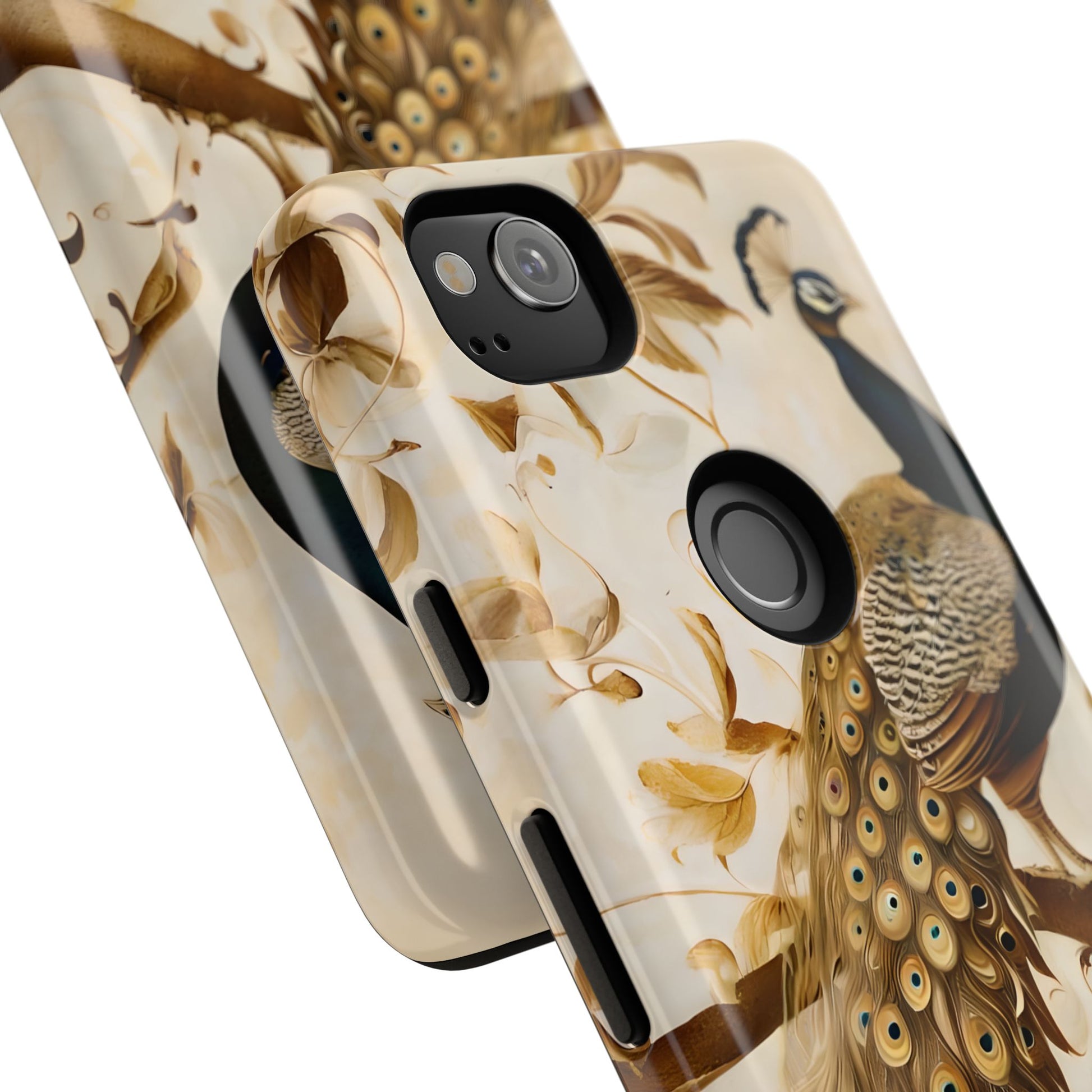 Golden Plumage - Luxe Peacock Art Google Pixel 2 Phone Case - Elegant Gold & Cream Design