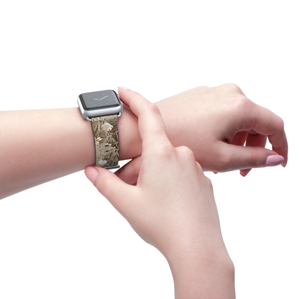 Moonlit Garden Apple Watch Band - Premium Custom Strap for Series 1-9, SE & Ultra - Artistic Vegan Leather