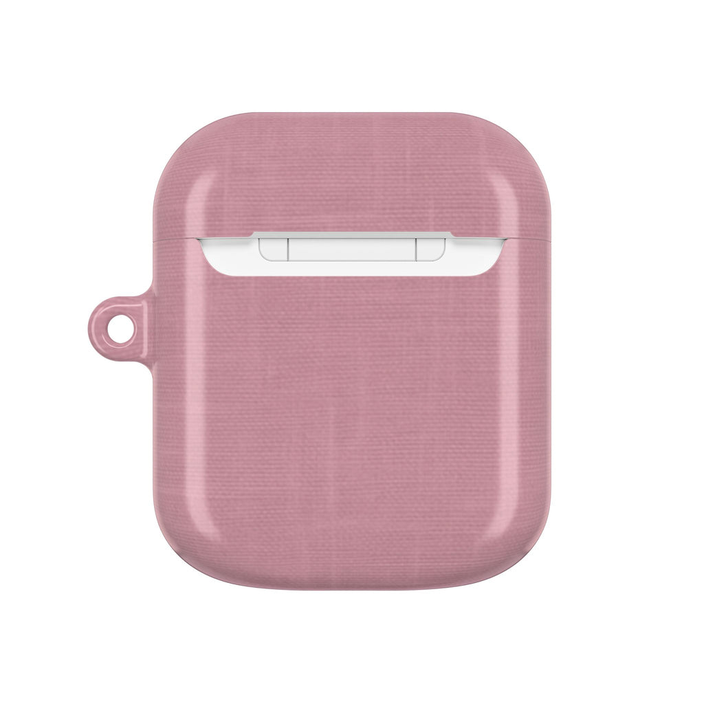 Blush Pink Linen AirPods Case - Minimalist Pink Cover for Gen 1, 2, 3, Pro Gen 1 & 2