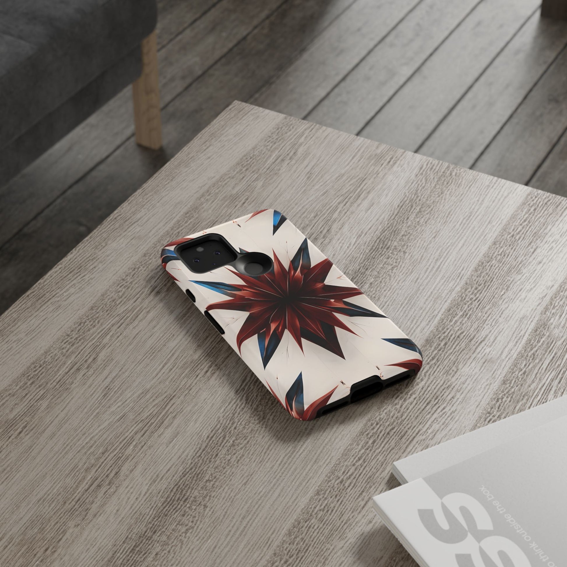Garnet Starburst - Kaleidoscope Collection Gemstone Floral - Google Pixel 5 5G Tough Phone Case - Floral Burst Design