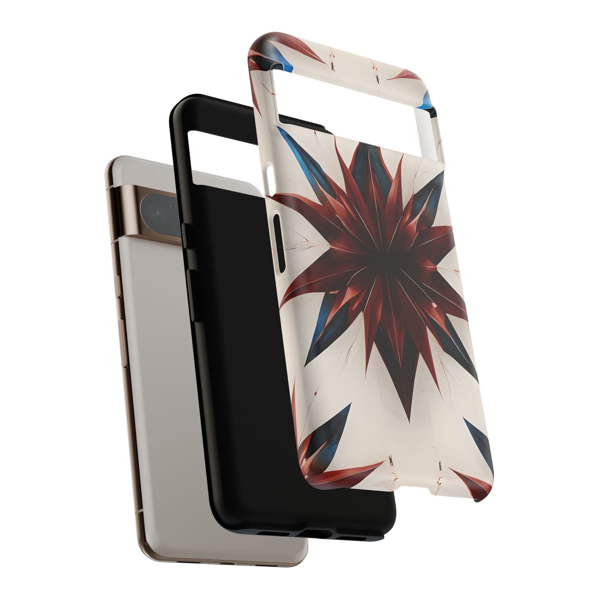 Garnet Starburst - Kaleidoscope Collection Gemstone Floral - Google Pixel 8 Pro Tough Phone Case - Floral Burst Design