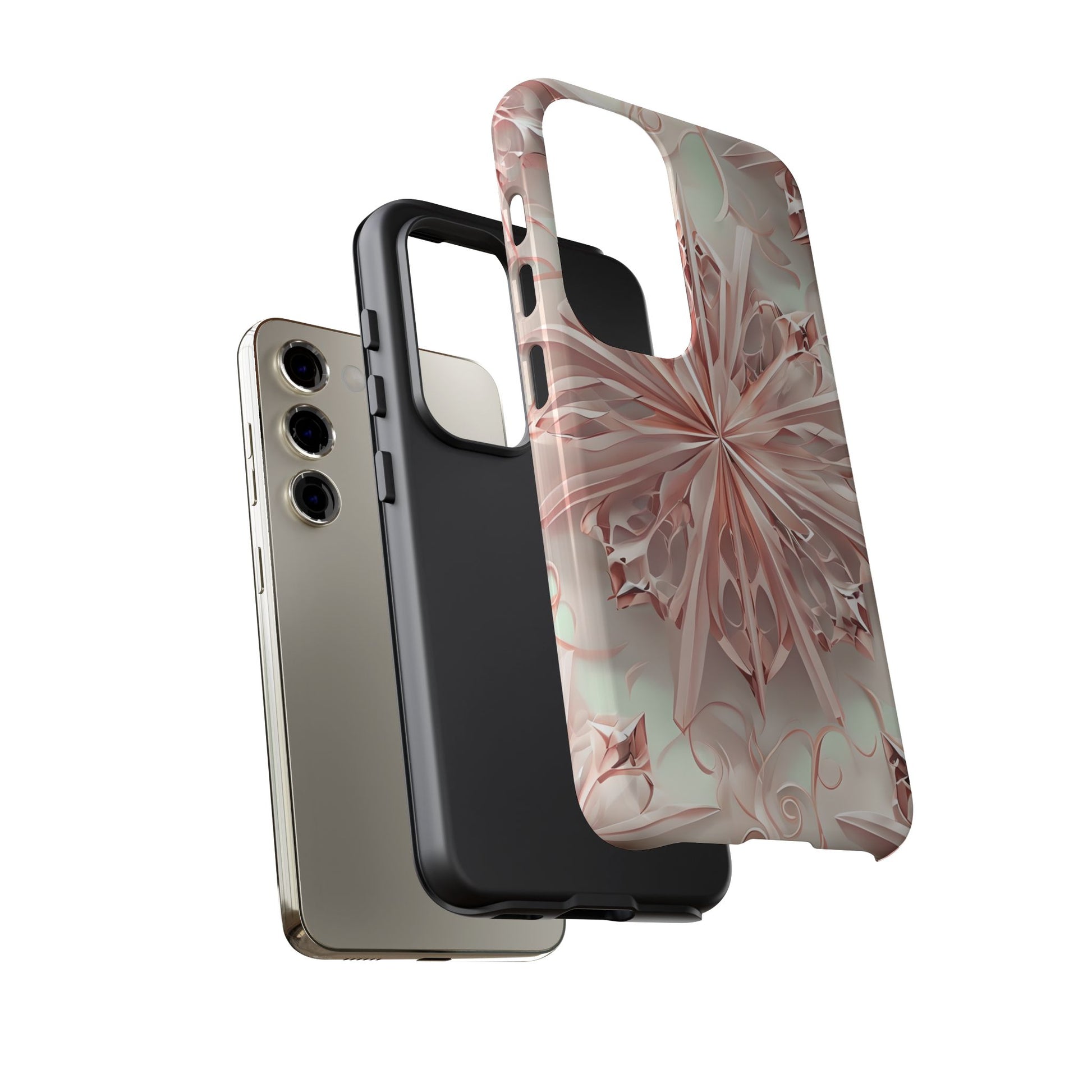 Blush Frost from our Kaleidoscope Collection - Samsung Galaxy S23 tough case - Soft Pink Geometric Floral Design