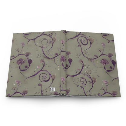 Open Twilight Thistle Bloom journal showing full artwork across inside cover