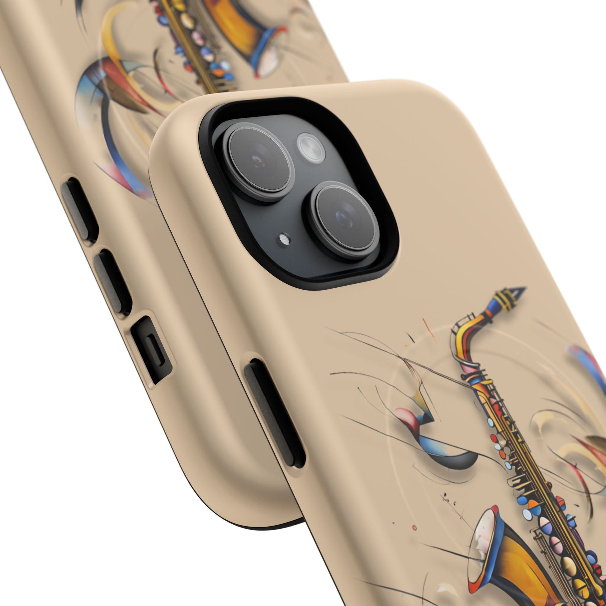 Brass Rhapsody Artistic Saxophone Music iPhone 15 MagSafe Case