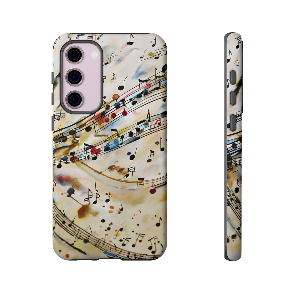 Melodic Flow Abstract Music Notes Tough Case for Samsung Galaxy S23 Plus- Premium Shockproof Designer Phone Cover