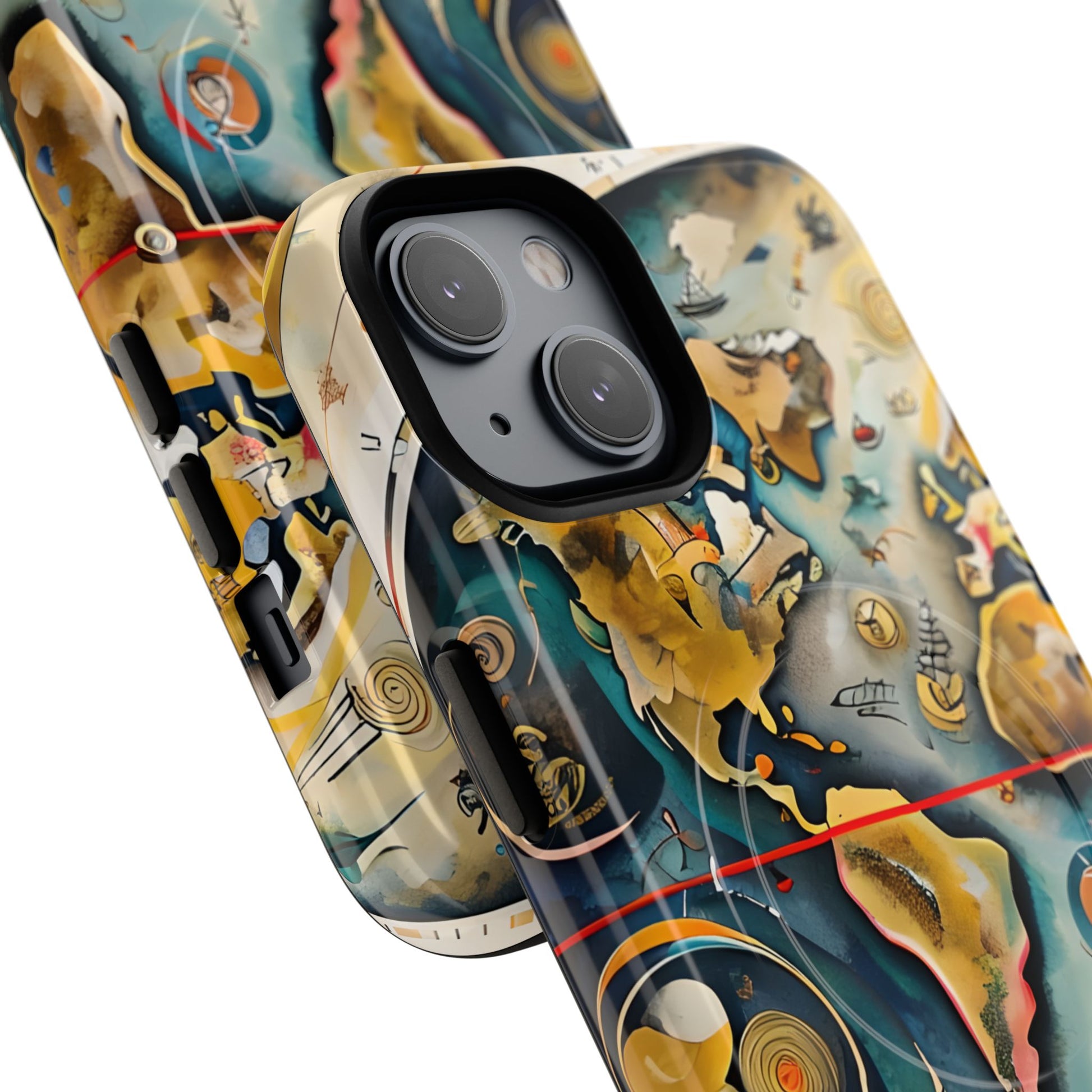 Angled view of Celestial Map vintage astronomy iPhone MagSafe protective case
