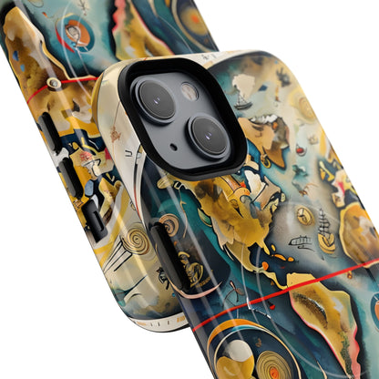 Angled view of Celestial Map vintage astronomy iPhone MagSafe protective case