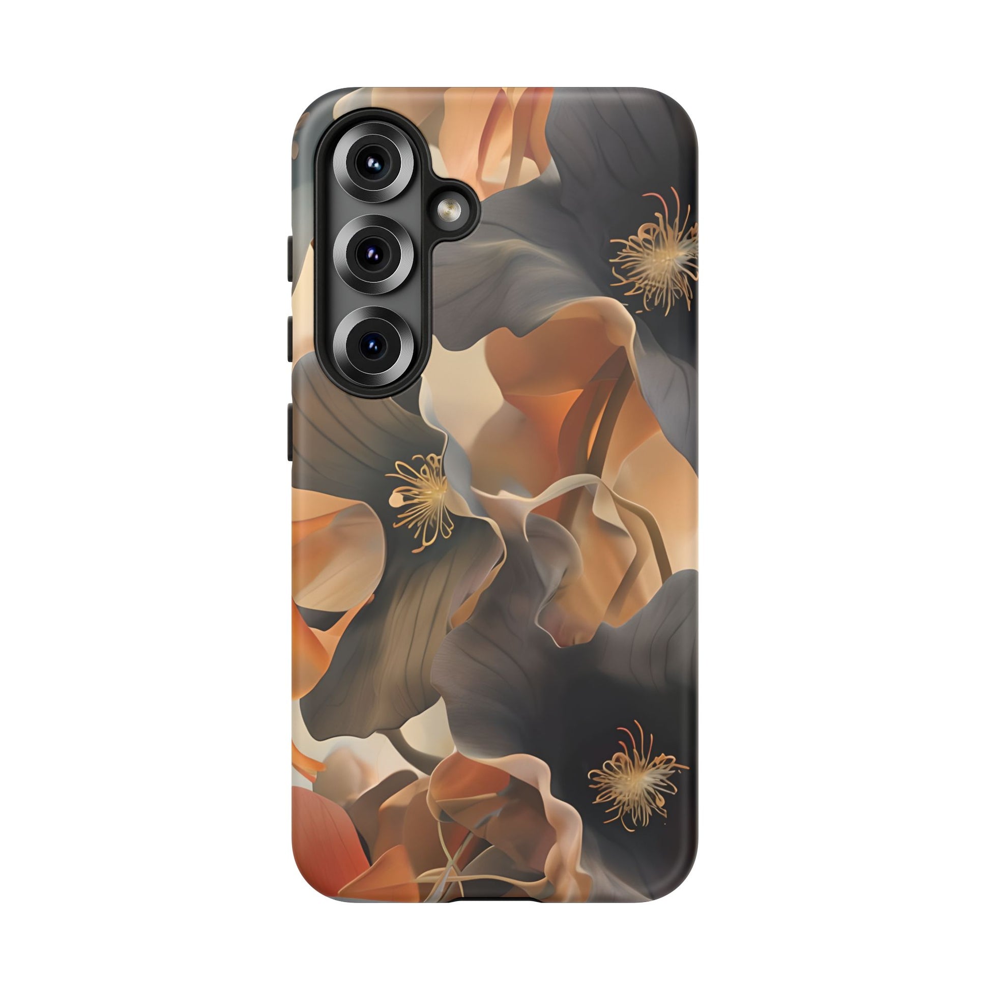 Autumn Ember - Moody Floral Art Samsung Galaxy S25 Tough Phone Case - Warm Earthy Botanical Design