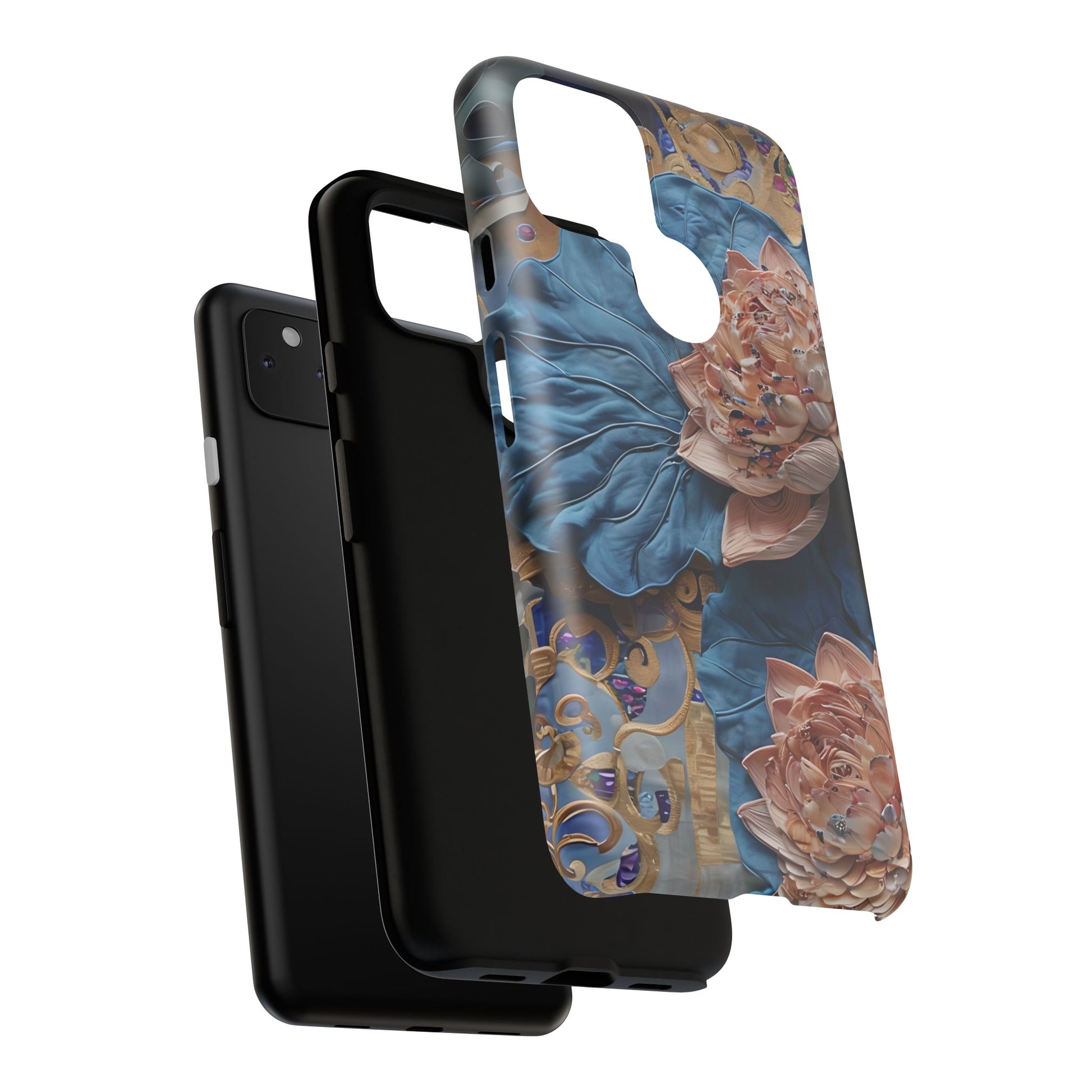 Peony Midnight Tapestry - Google Pixel 4a 5G - Elegant Blue & Blush Artful Phone Cover