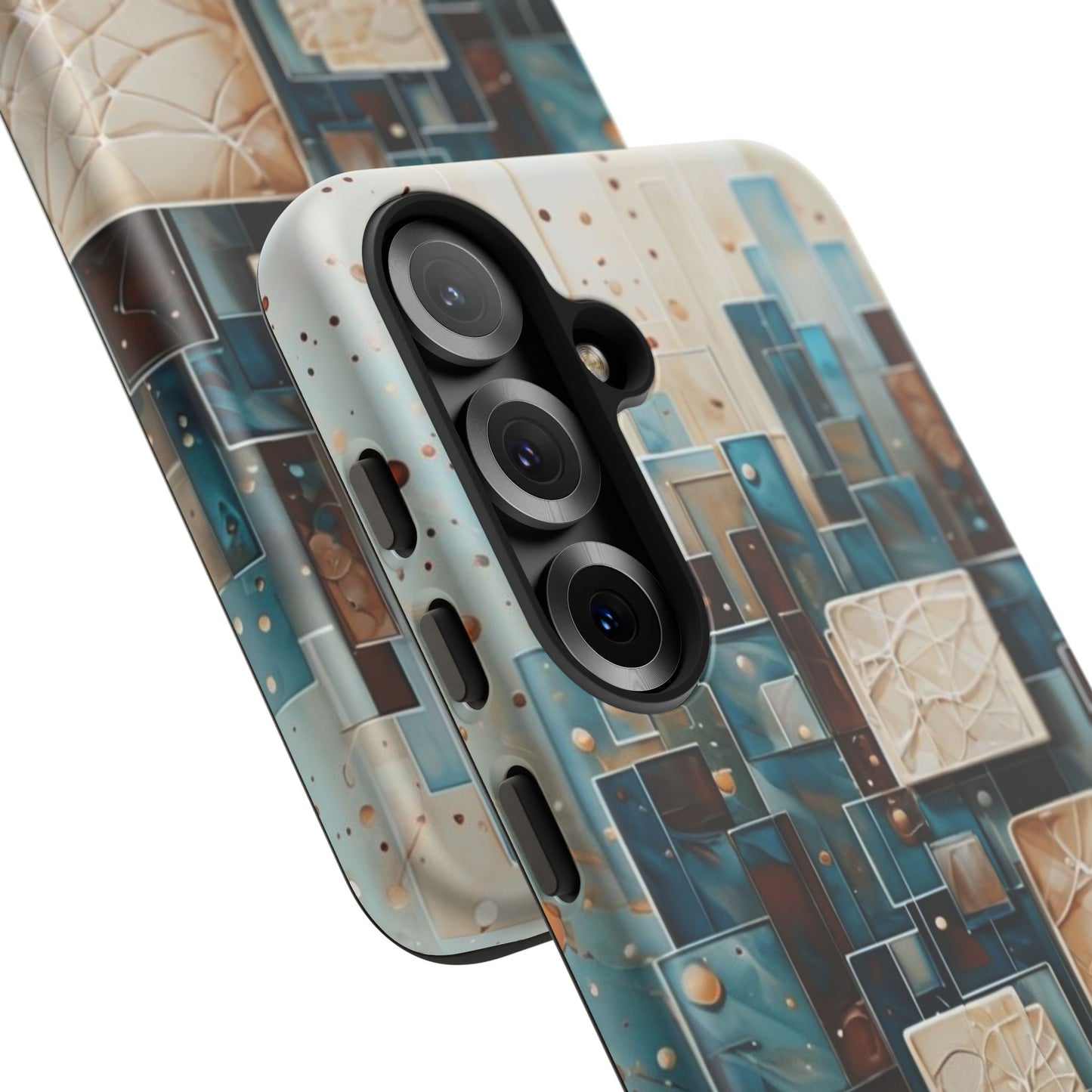 Architectural Drift Samsung Galaxy Case - Modern Geometric Teal & Parchment Design