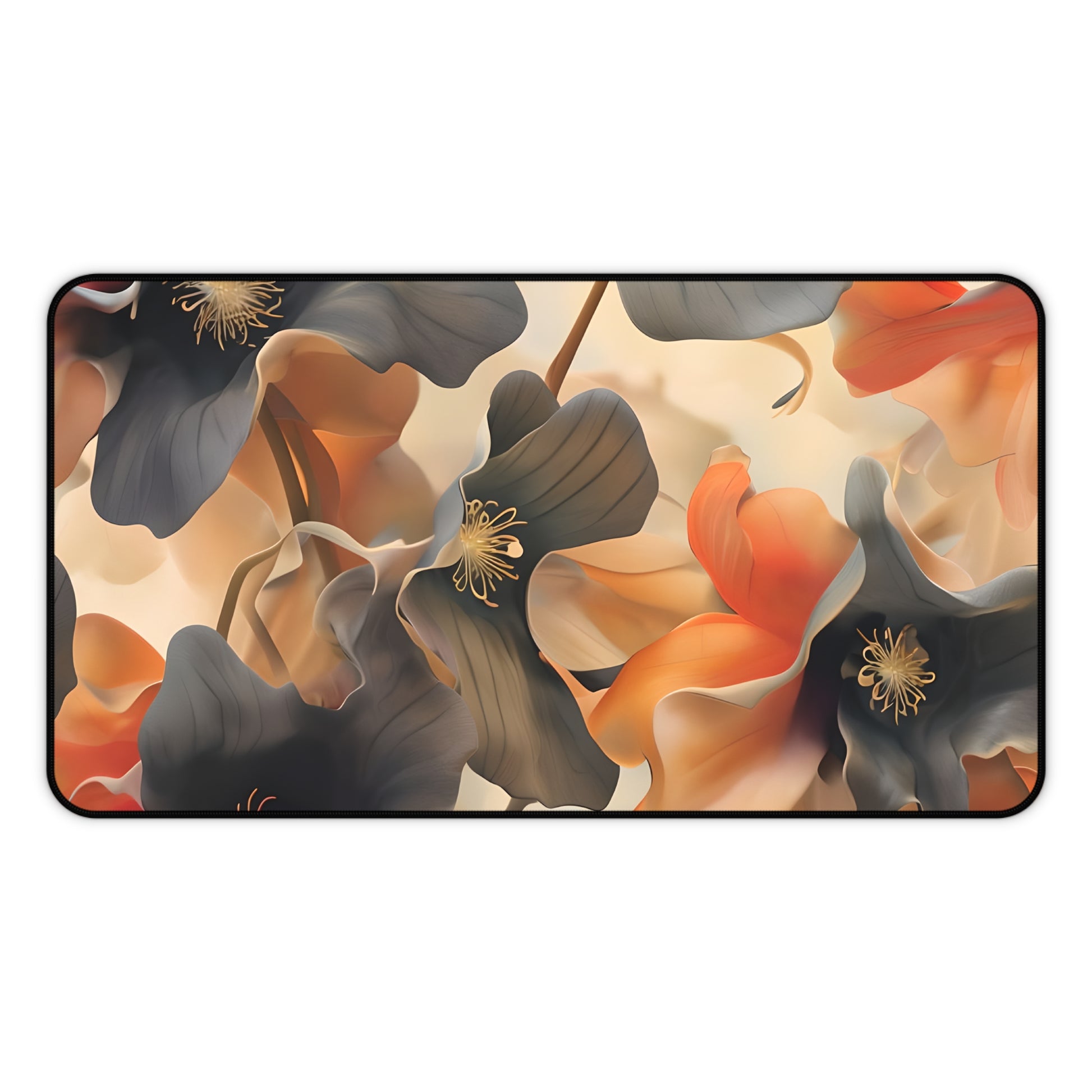Autumn Ember desk mat featuring warm autumn floral artwork in rich seasonal tones