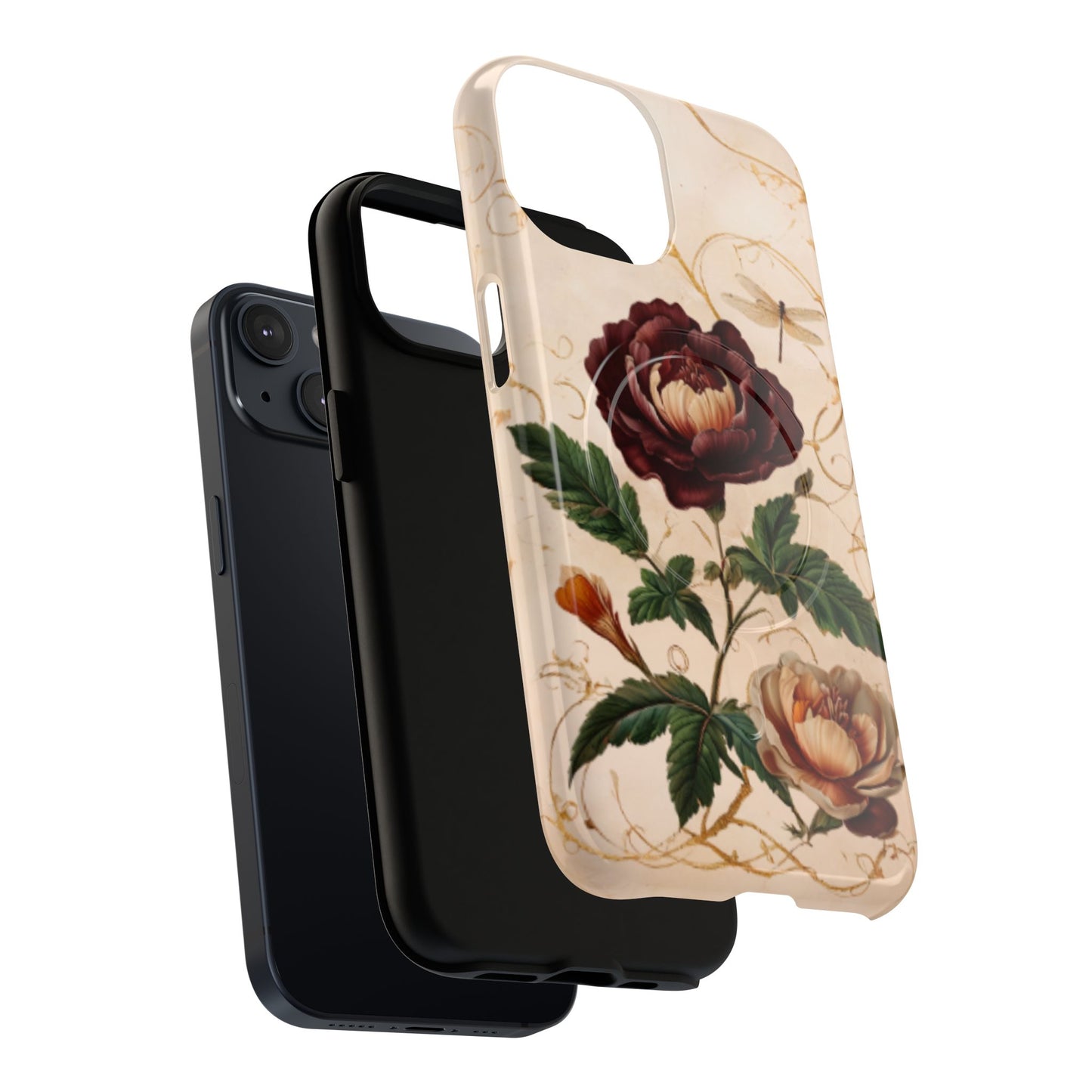 Vintage Burgundy Rose iPhone MagSafe Case