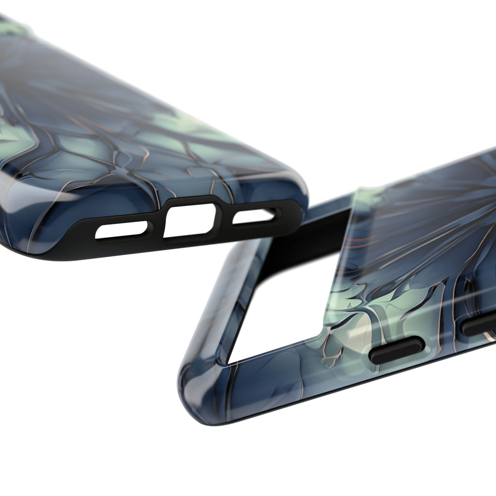 Indigo Mosaic - Artistic Kaleidoscope Collection Artistic Floral - Google Pixel 8 Tough Phone Case - Bold Blue Symmetrical Design