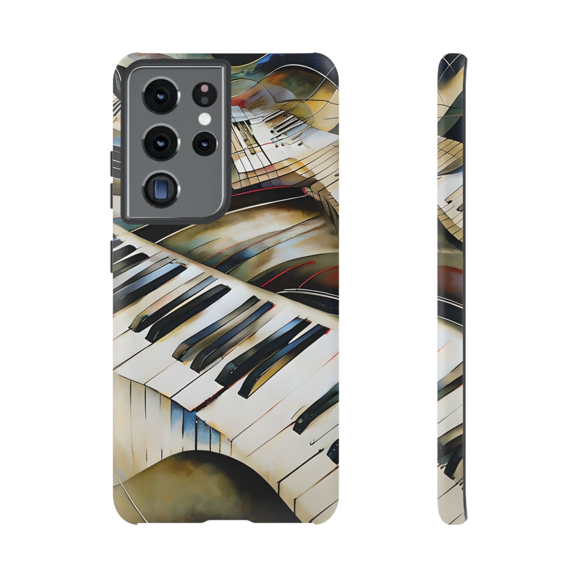 Ivory Cascade Abstract Keyboard Music Tough Case for Samsung Galaxy S21 Ultra - Shockproof Phone Cover
