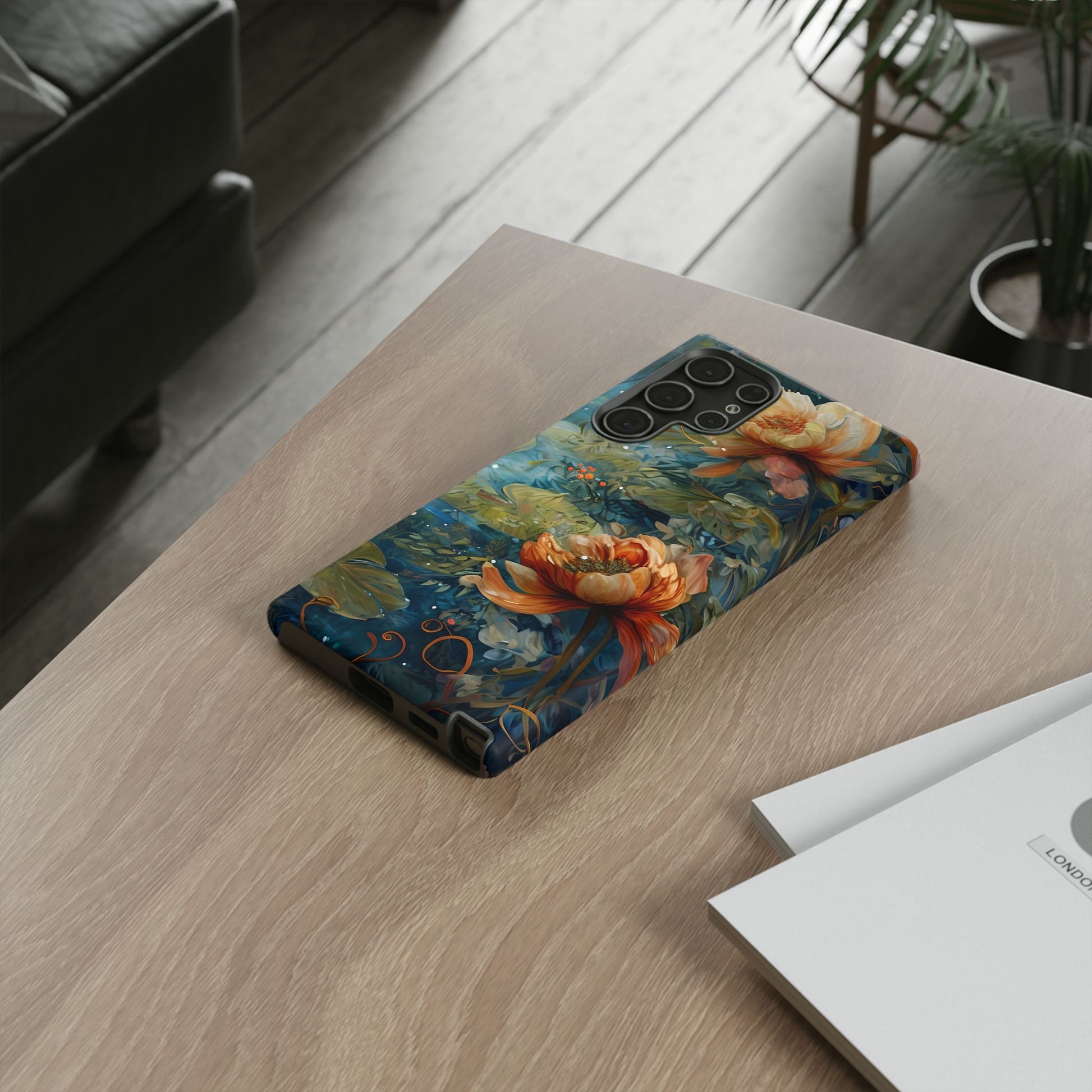 Waterlily Nocturne Samsung Galaxy S22 Ultra Case - Artistic Mountain Lake Design, Nature-Inspired Protective Cover, Elegant Gift for Outdoor Lovers