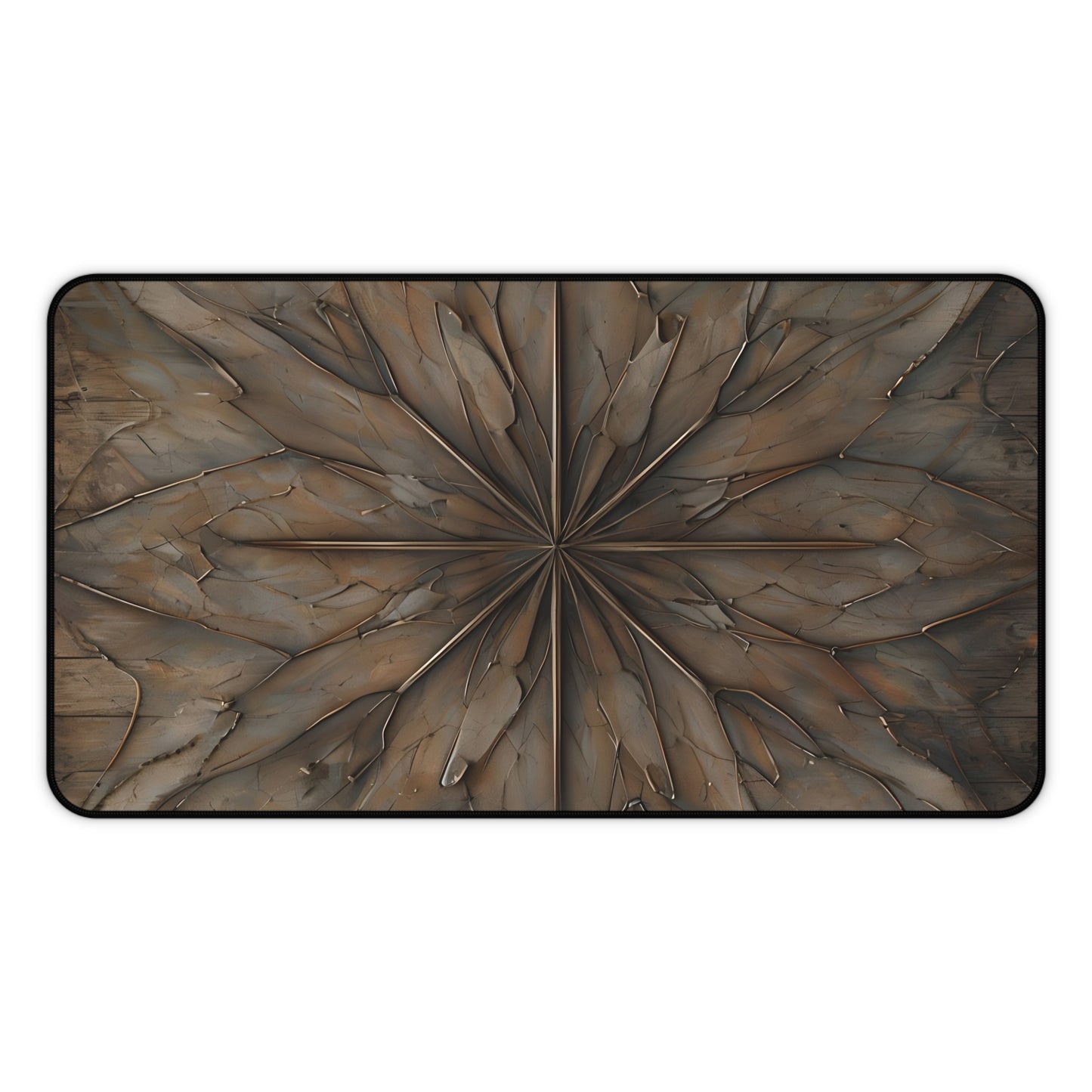 Earthstone Mandala desk mat featuring earthy brown mandala pattern