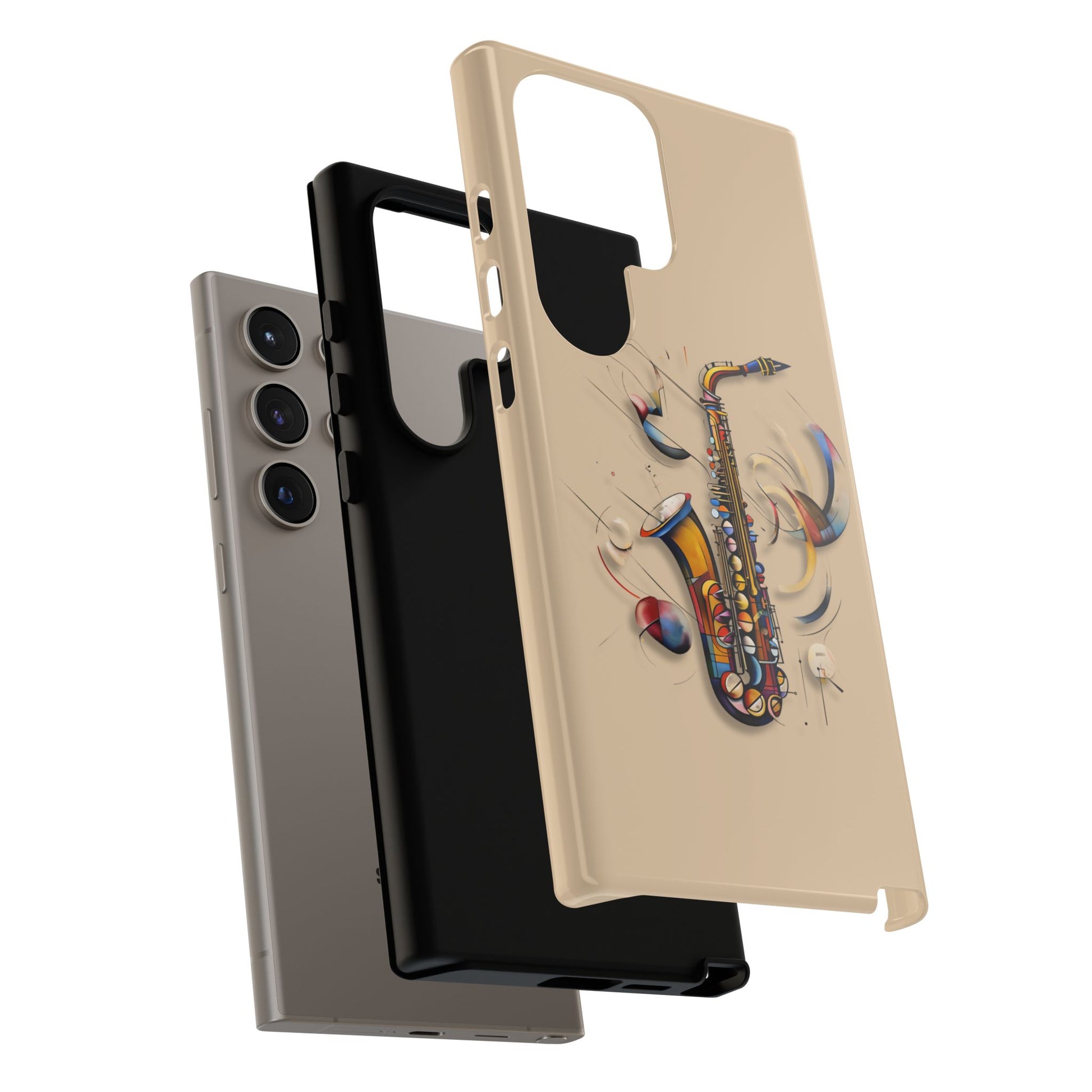 Brass Rhapsody Artistic Saxophone Music Tough Case for Samsung Galaxy S24 Ultra - Shockproof Phone Cover