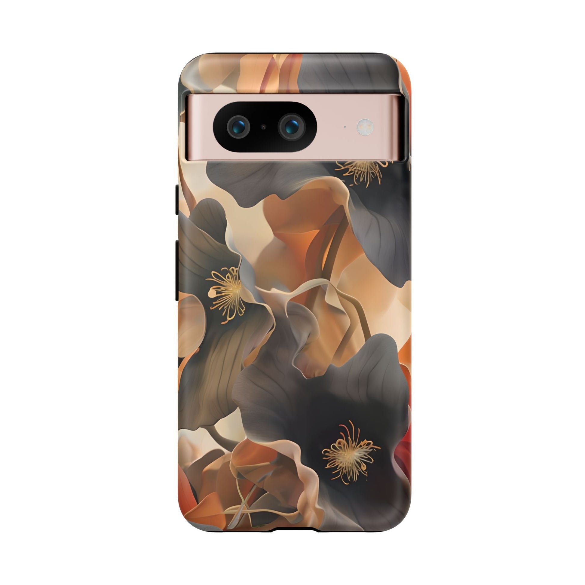 Autumn Ember - Moody Floral Art Google Pixel 8 Tough Phone Case - Warm Earthy Botanical Design
