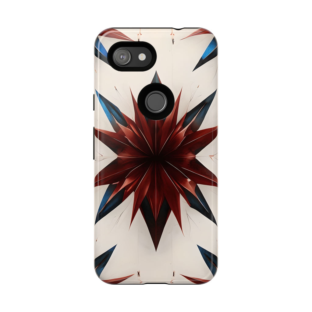 Garnet Starburst - Kaleidoscope Collection Gemstone Floral - Google Pixel 3a Tough Phone Case - Floral Burst Design