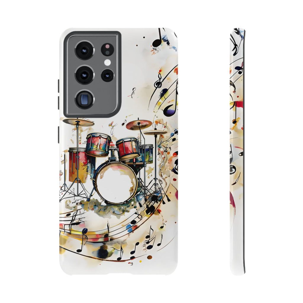 Beatline Abstract Drums and Music Notes Tough Case for Samsung Galaxy S21 Ultra- Shockproof Phone Cover