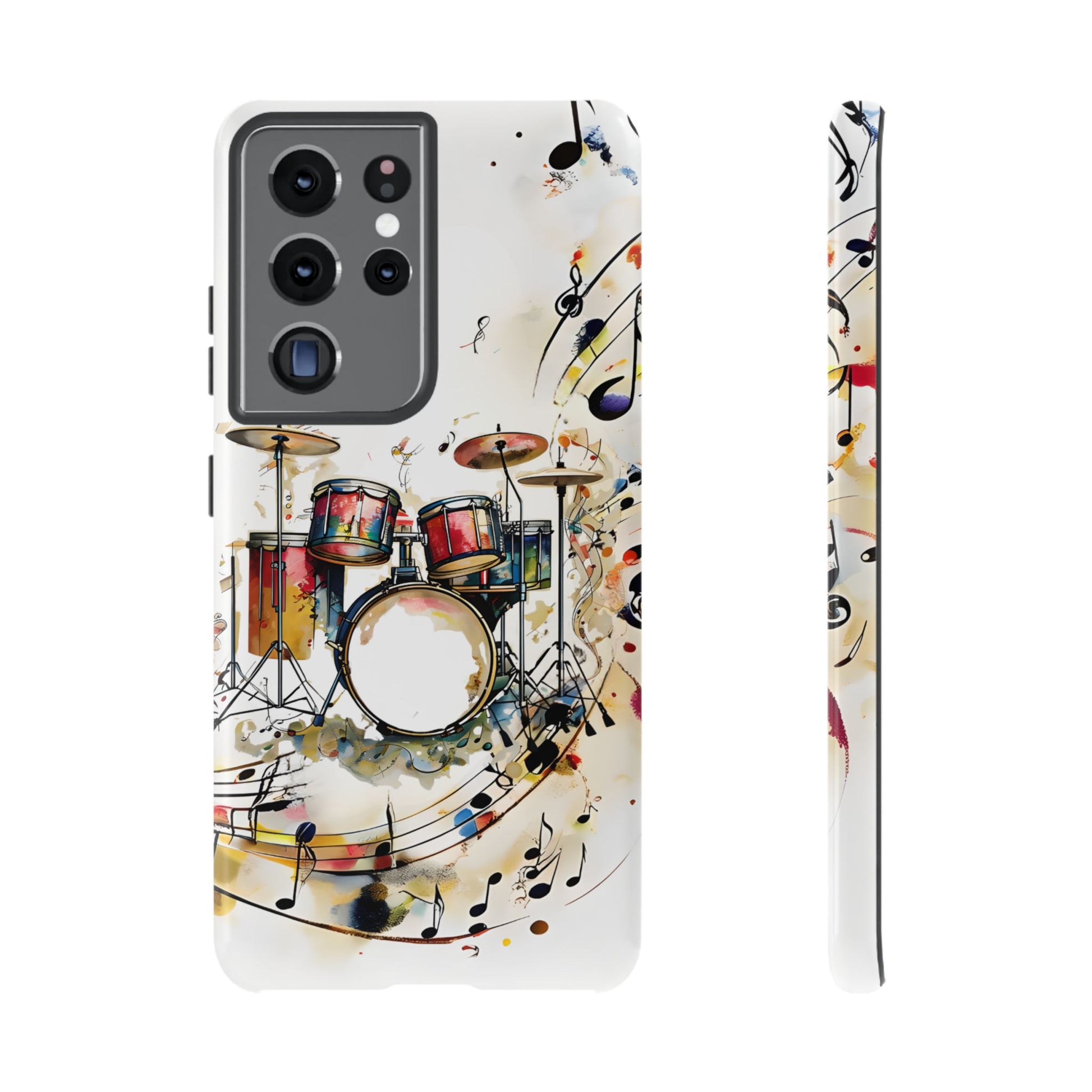 Beatline Abstract Drums and Music Notes Tough Case for Samsung Galaxy S21 Ultra- Shockproof Phone Cover