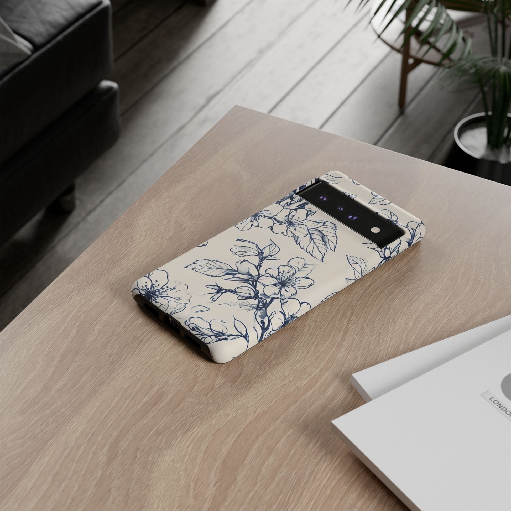Blossom Sketch - Artistic Blue Floral Google Pixel 6 Pro - Tough Phone Case - Hand-Drawn Botanical Design