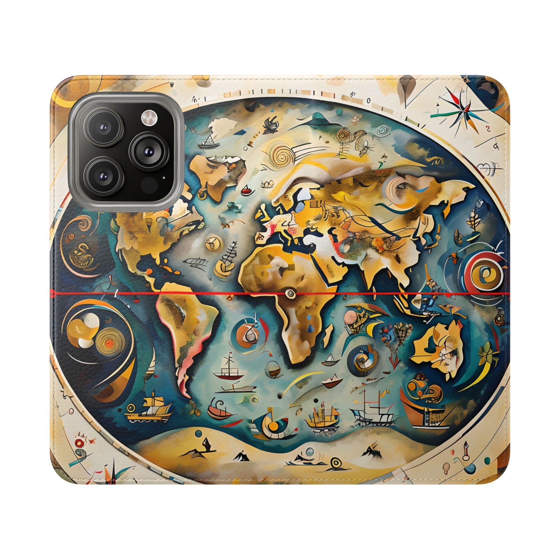 Celestial Map - Vintage-Inspired Phone Wallet Case for iPhone 14 Pro