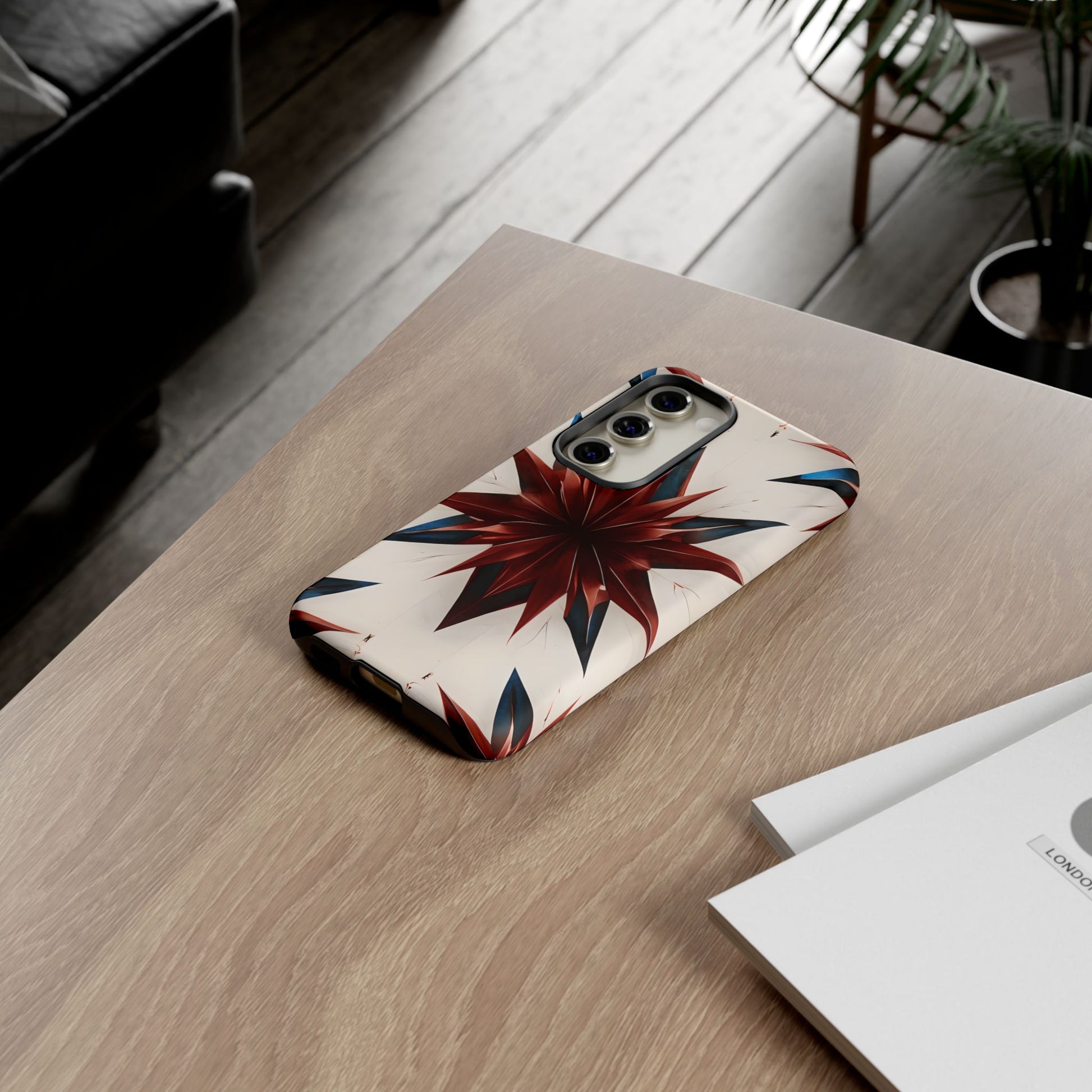 Garnet Starburst - Kaleidoscope Collection Gemstone Floral - Samsung Galaxy S23 Tough Phone Case - Floral Burst Design