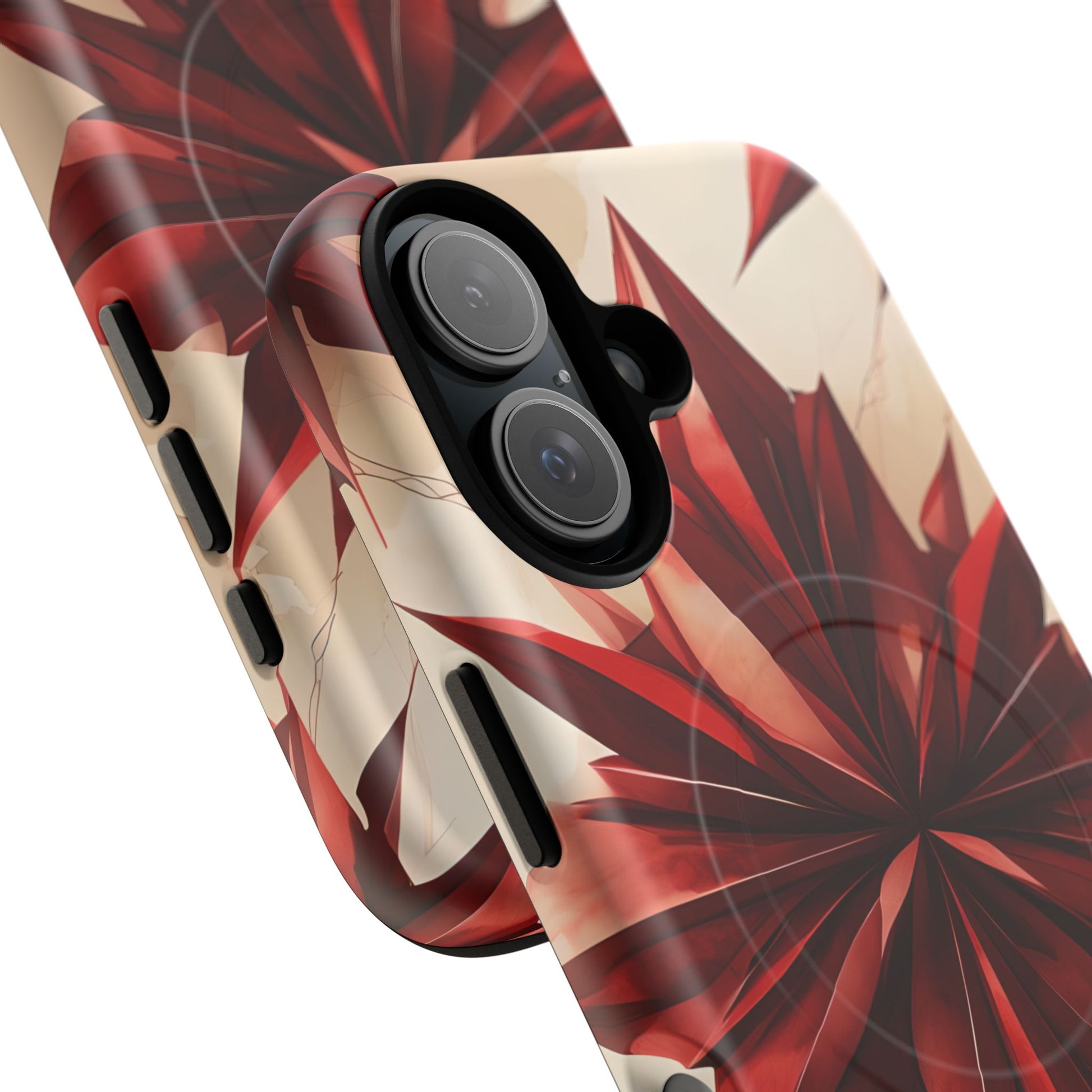Ruby Compass iPhone 16 MagSafe Phone Case - Bold Red Modern Design