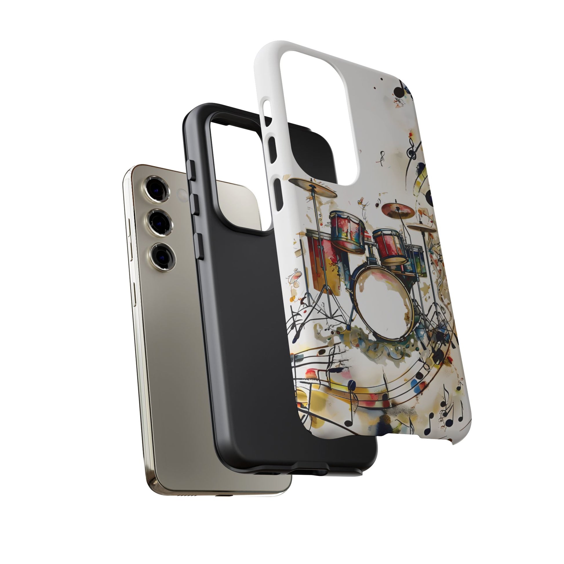 Beatline Abstract Drums and Music Notes Tough Case for Samsung Galaxy S23 - Shockproof Phone Cover