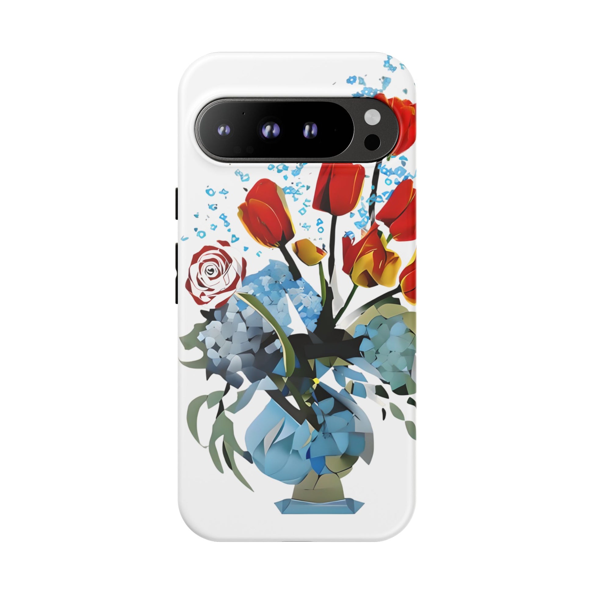 Bouquet Brilliance - Artistic Floral Google Pixel 9 Pro XL Tough Phone Case - Vibrant Tulip, Rose & Hydrangea Design