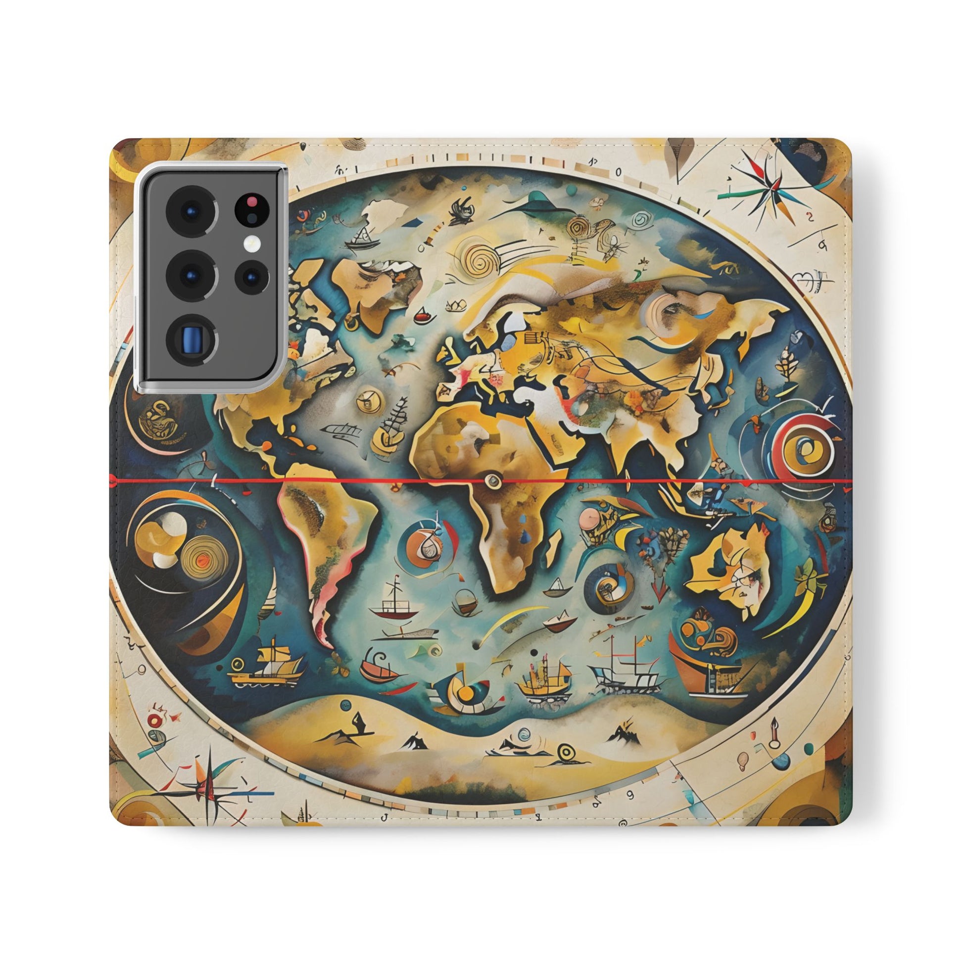 Celestial Map - Vintage-Inspired Phone Wallet Case for Samsung Galaxy S21 Ultra